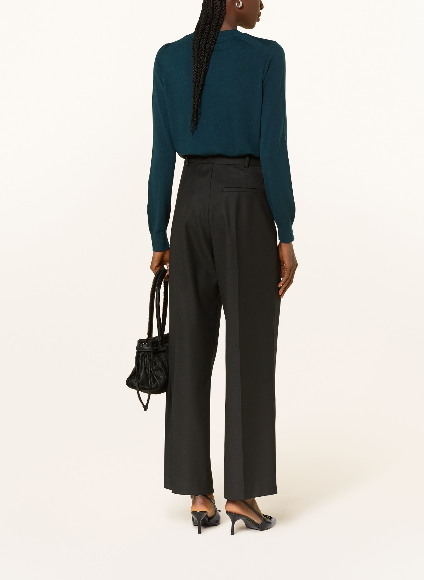 REISS Pullover aus Merinowolle: DUNKELGRÜN