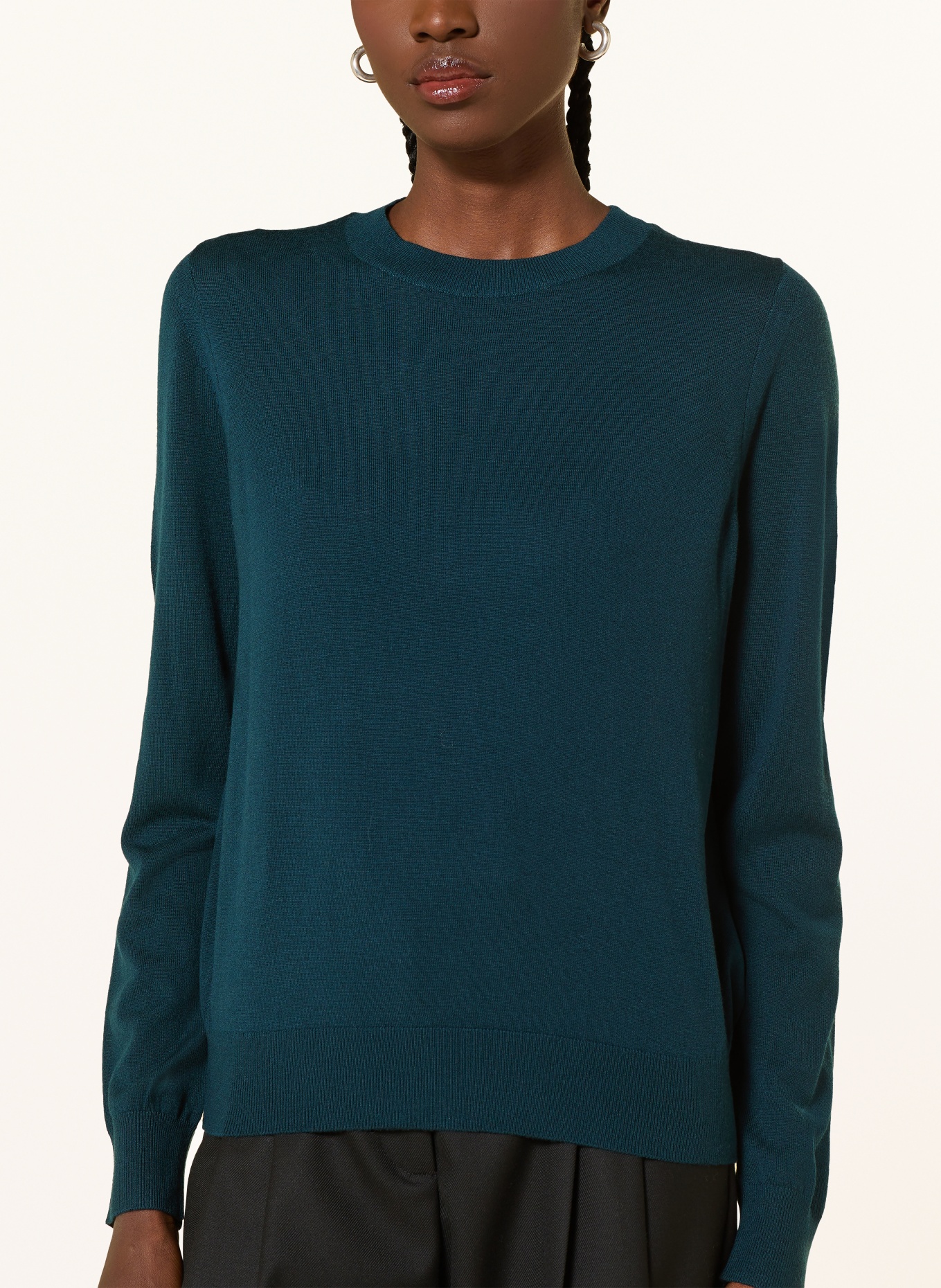 REISS Pullover aus Merinowolle: DUNKELGRÜN