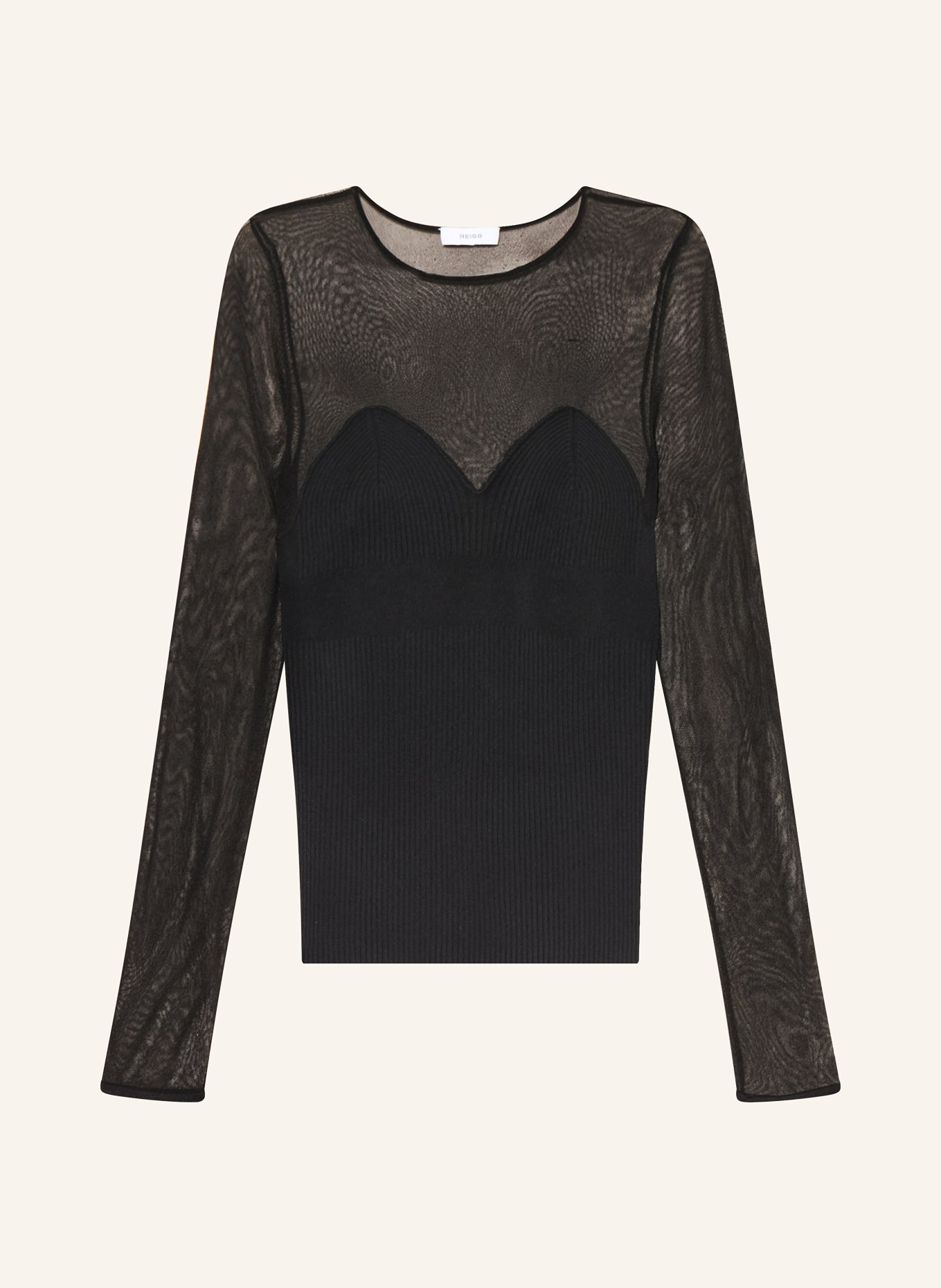 REISS Longsleeve: SCHWARZ