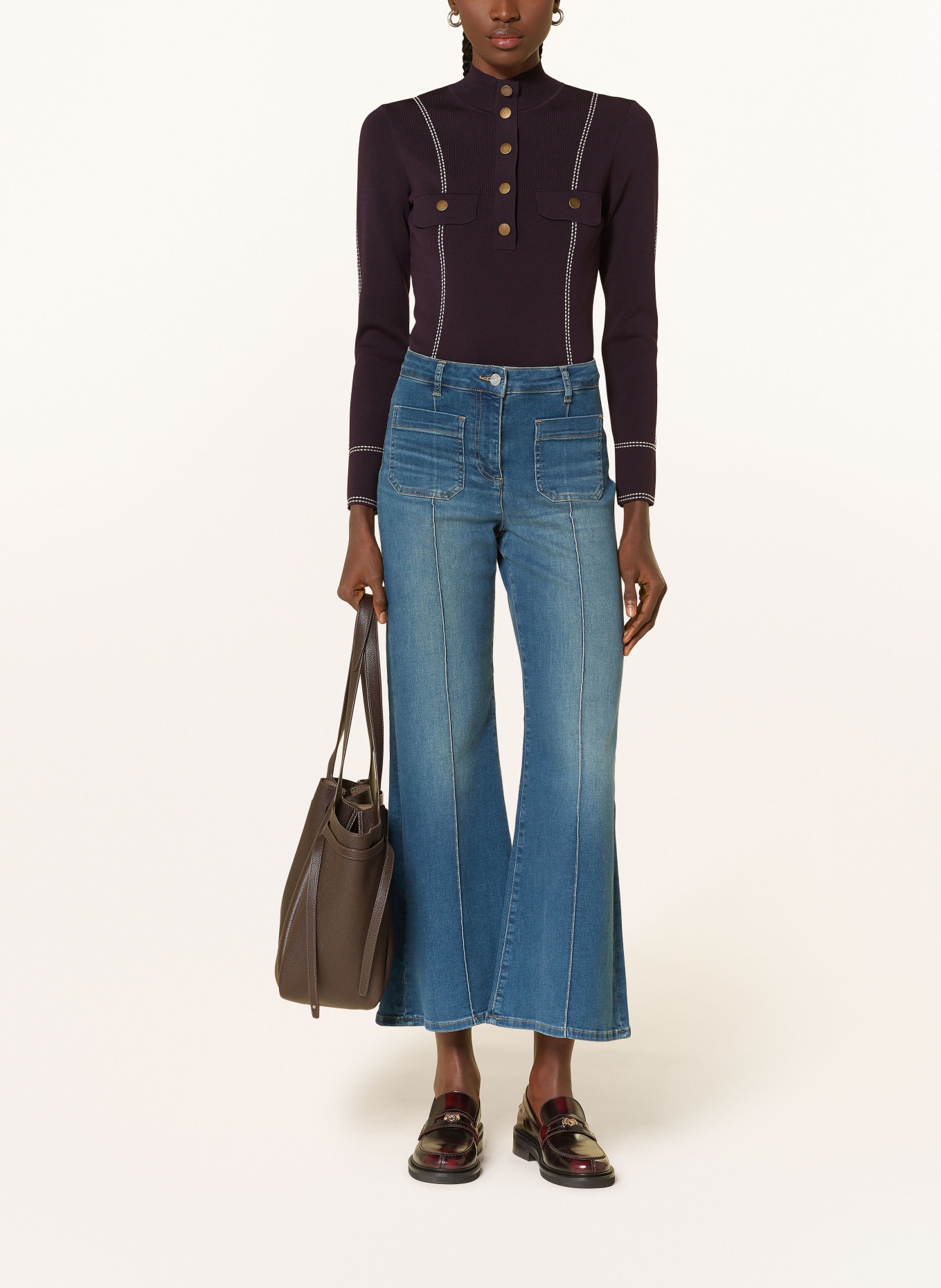 REISS Longsleeve EVA: DUNKELROT