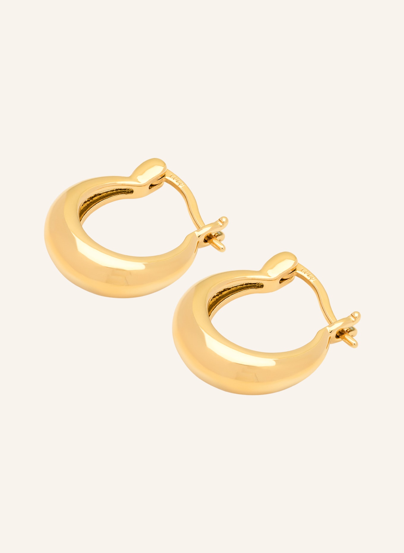LULU Copenhagen CHUNKY HEAVY HOOP EARRINGS: GOLD
