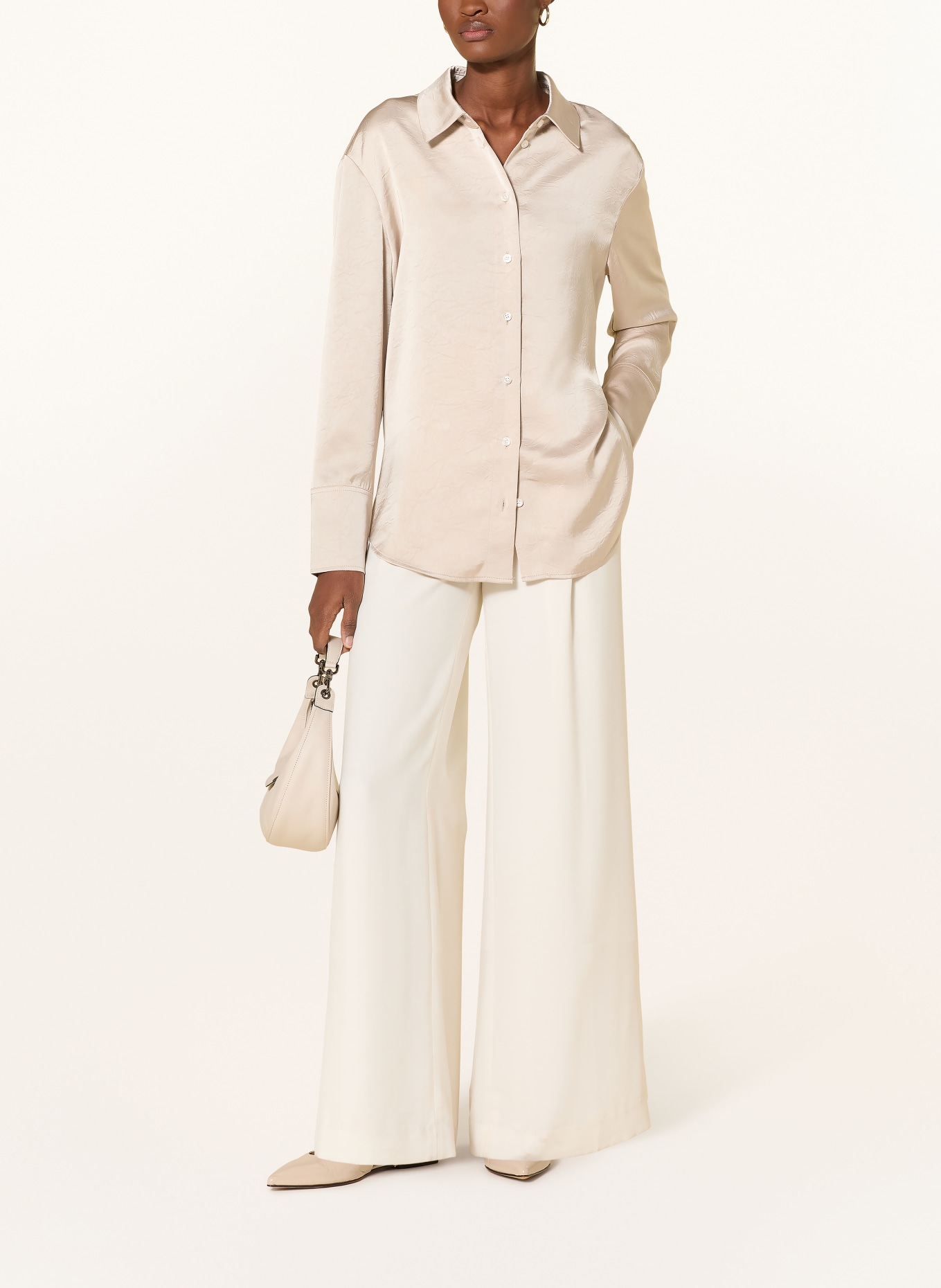 someday Hemdbluse ZELARA aus Satin: BEIGE