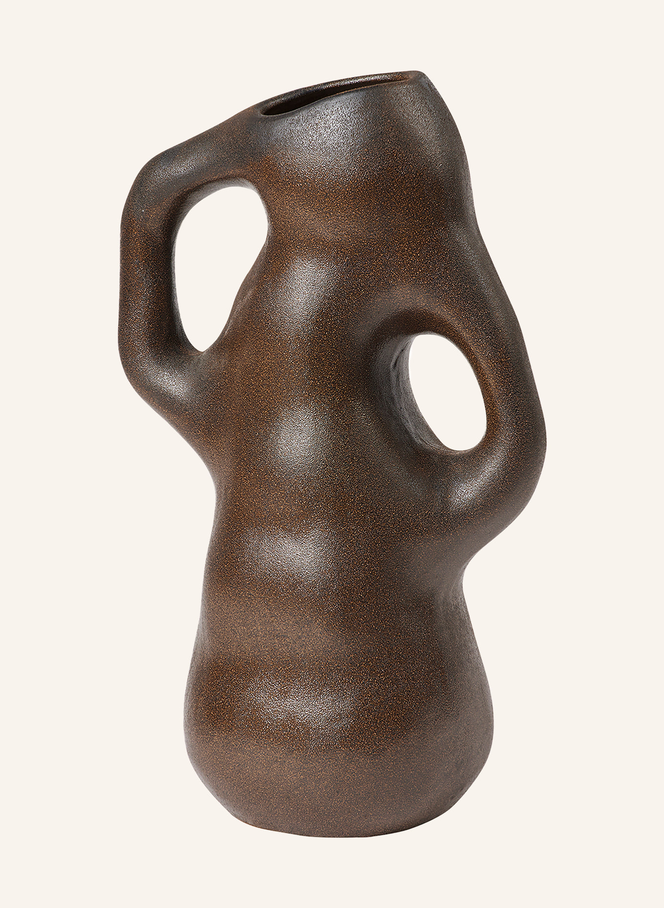 BROSTE COPENHAGEN Váza ISOLDE: TMAVĚ HNĚDÁ