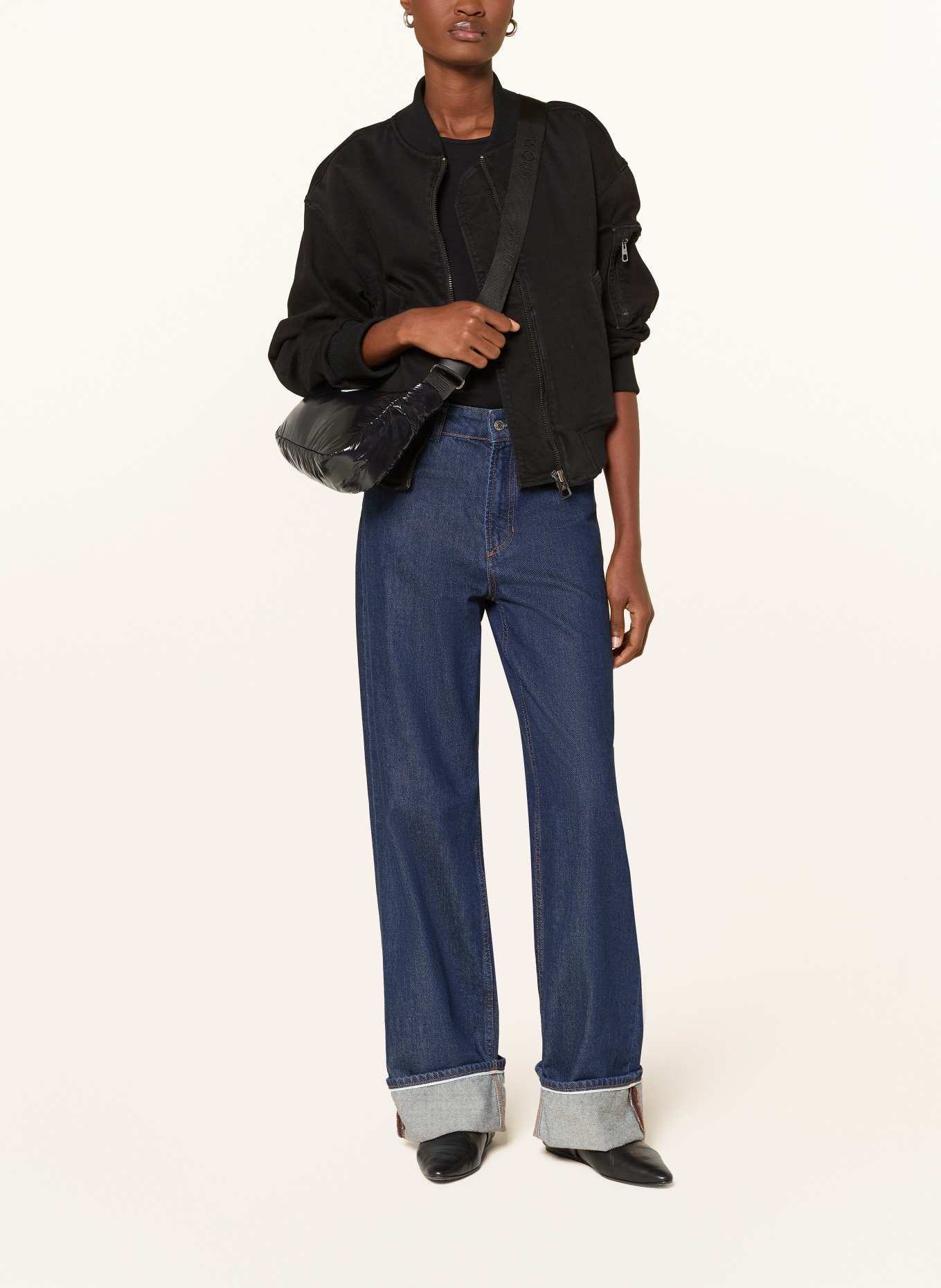 WOUF Schultertasche NUIT: SCHWARZ / SILBER