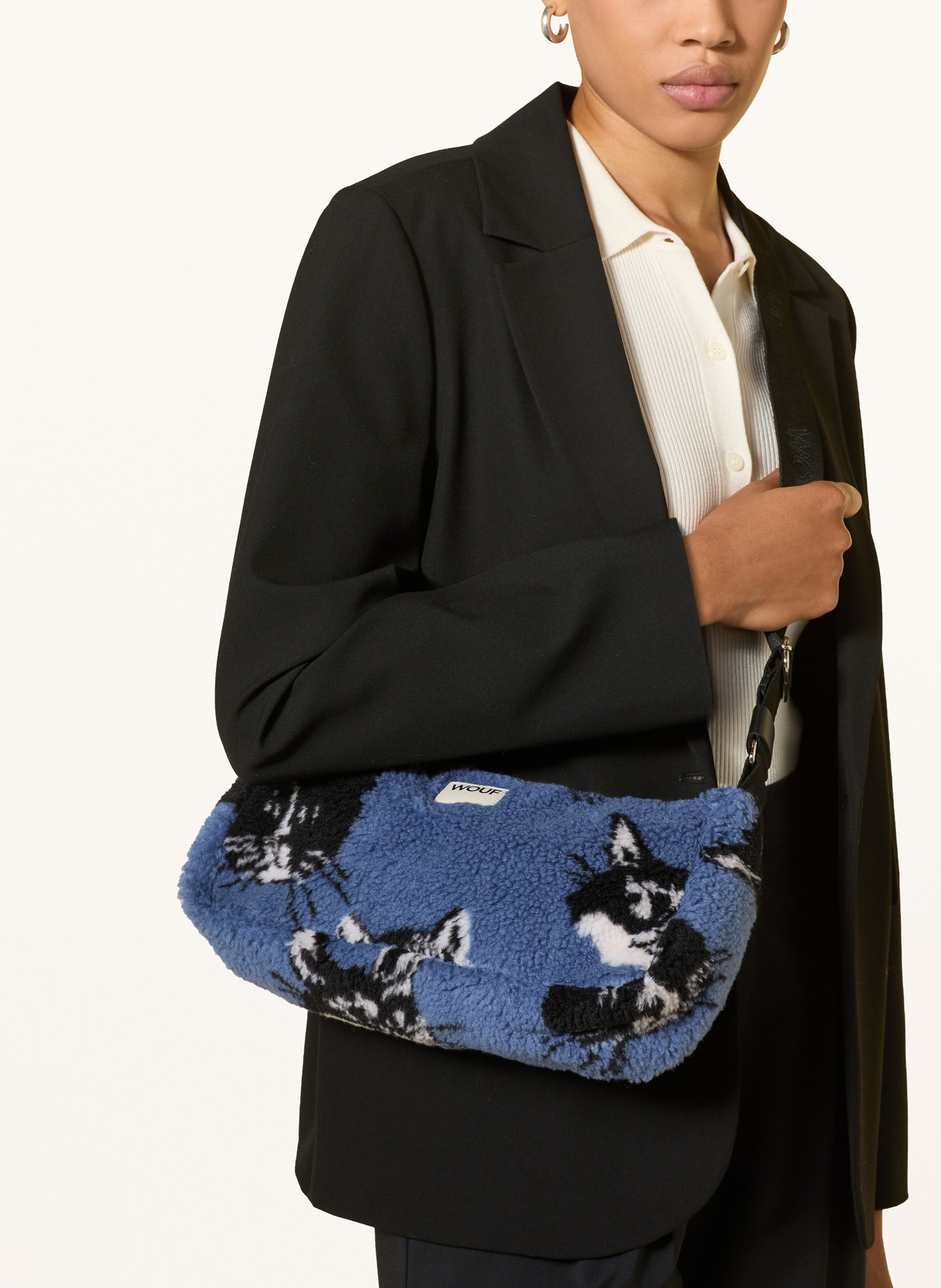 WOUF LUNA shoulder bag: BLUE / WHITE / BLACK