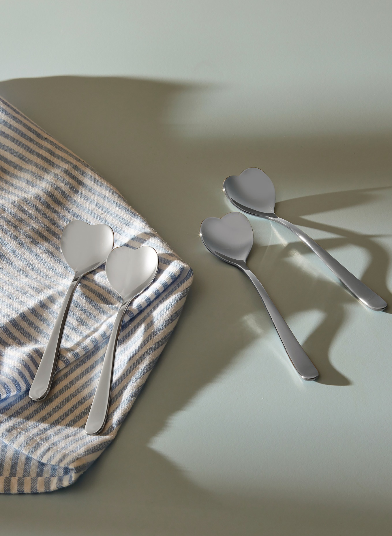 ALESSI 4er-Set Eislöffel BIG LOVE: SILBER