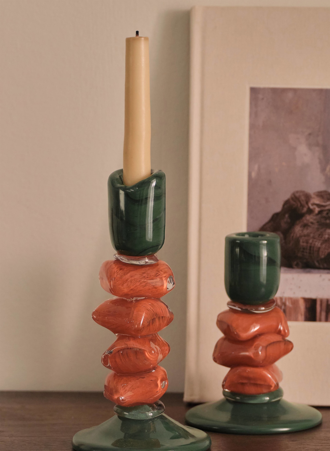 Jotex Kerzenhalter LEIA: GRÜN / ROT