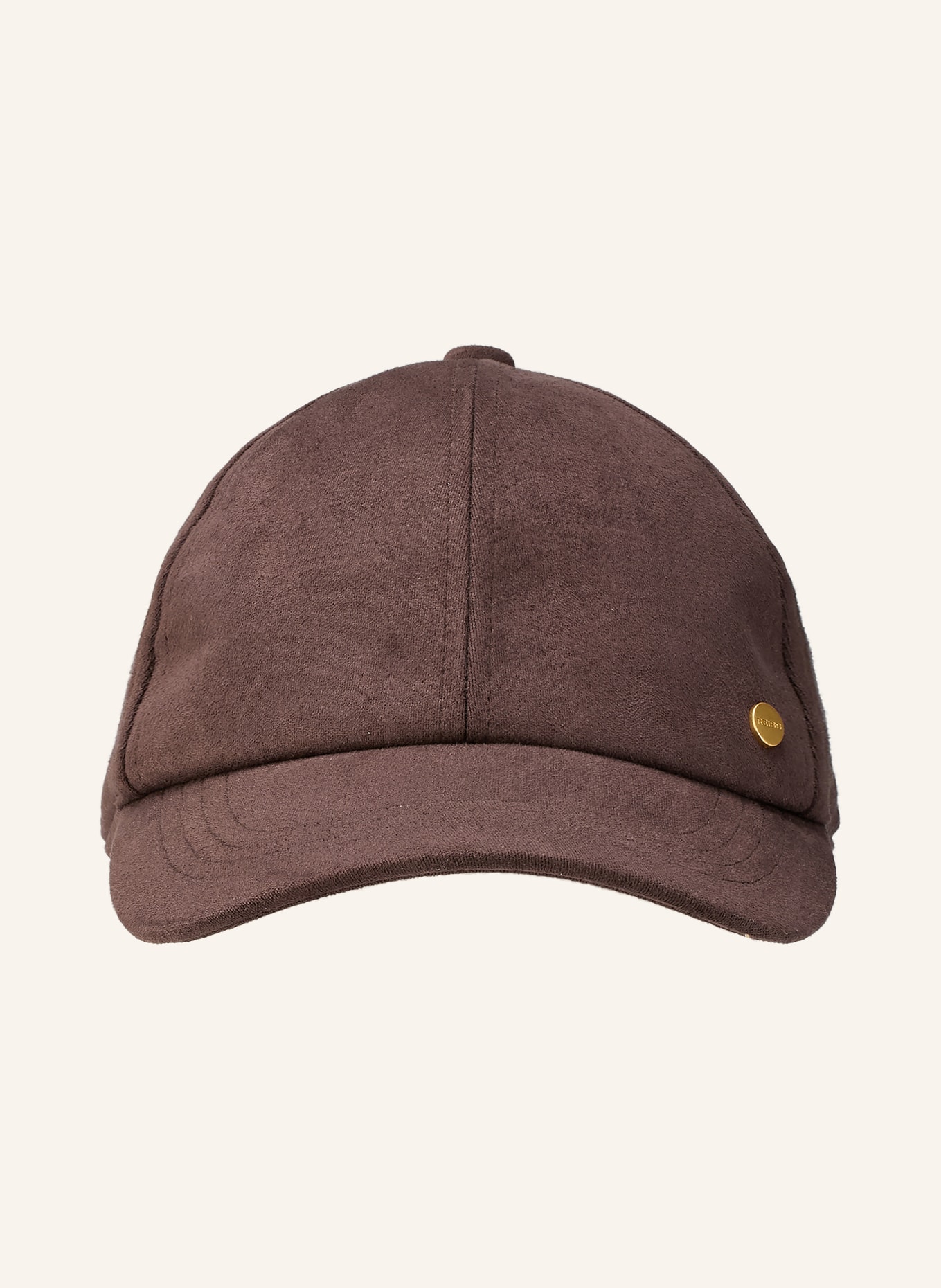 REISS Cap NICKY in leerlook: MARRON FONCÉ