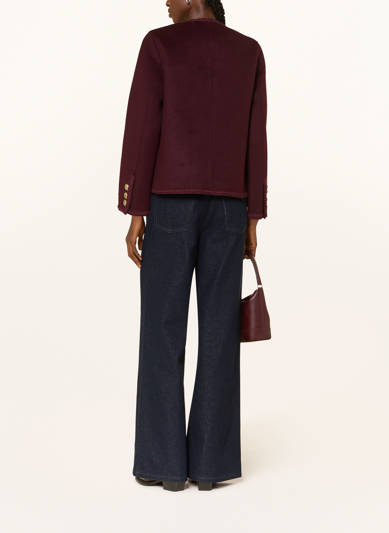 SANDRO Kastenjacke: DUNKELROT