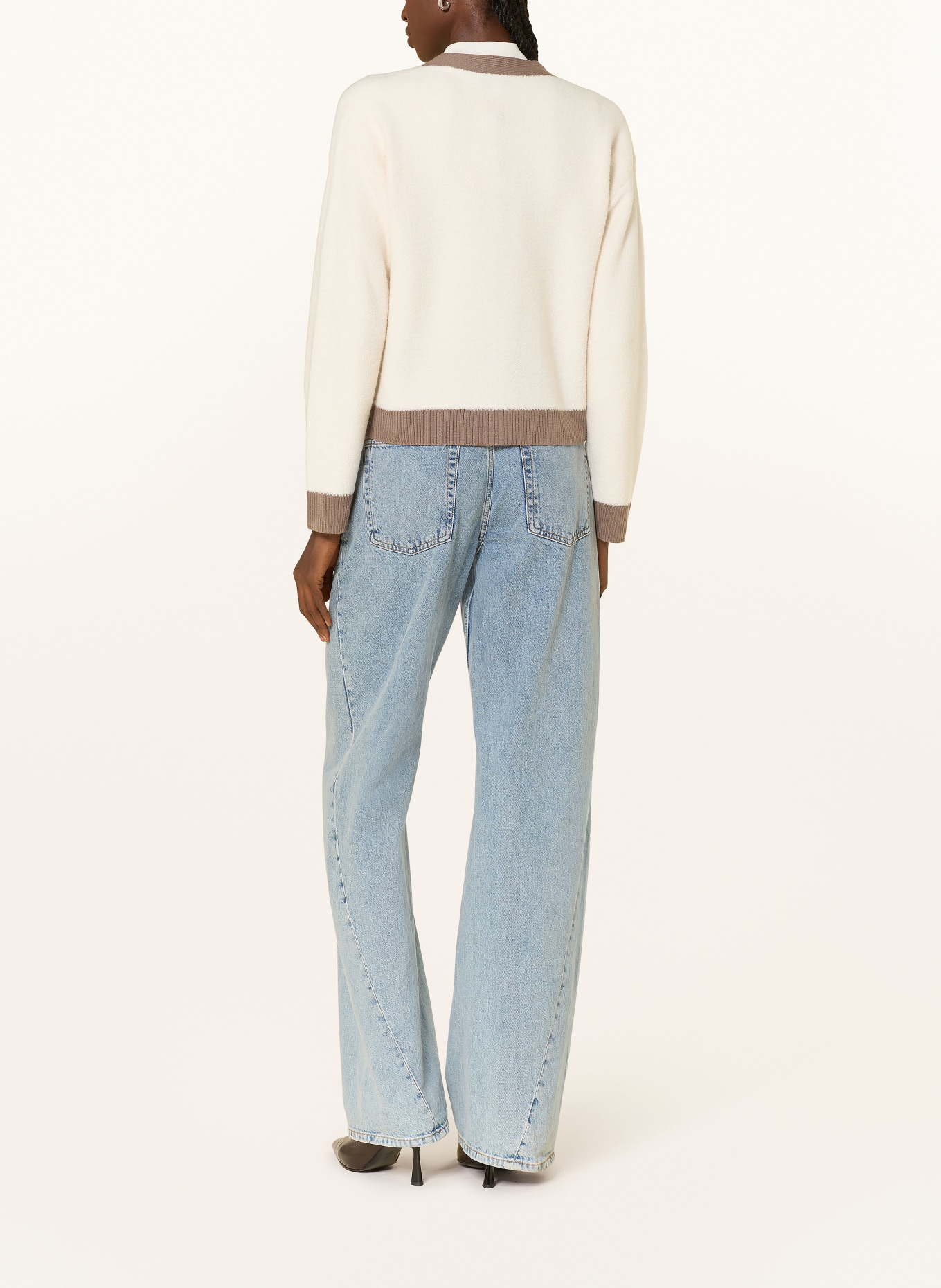 REISS Strickjacke OLLI: CREME / TAUPE