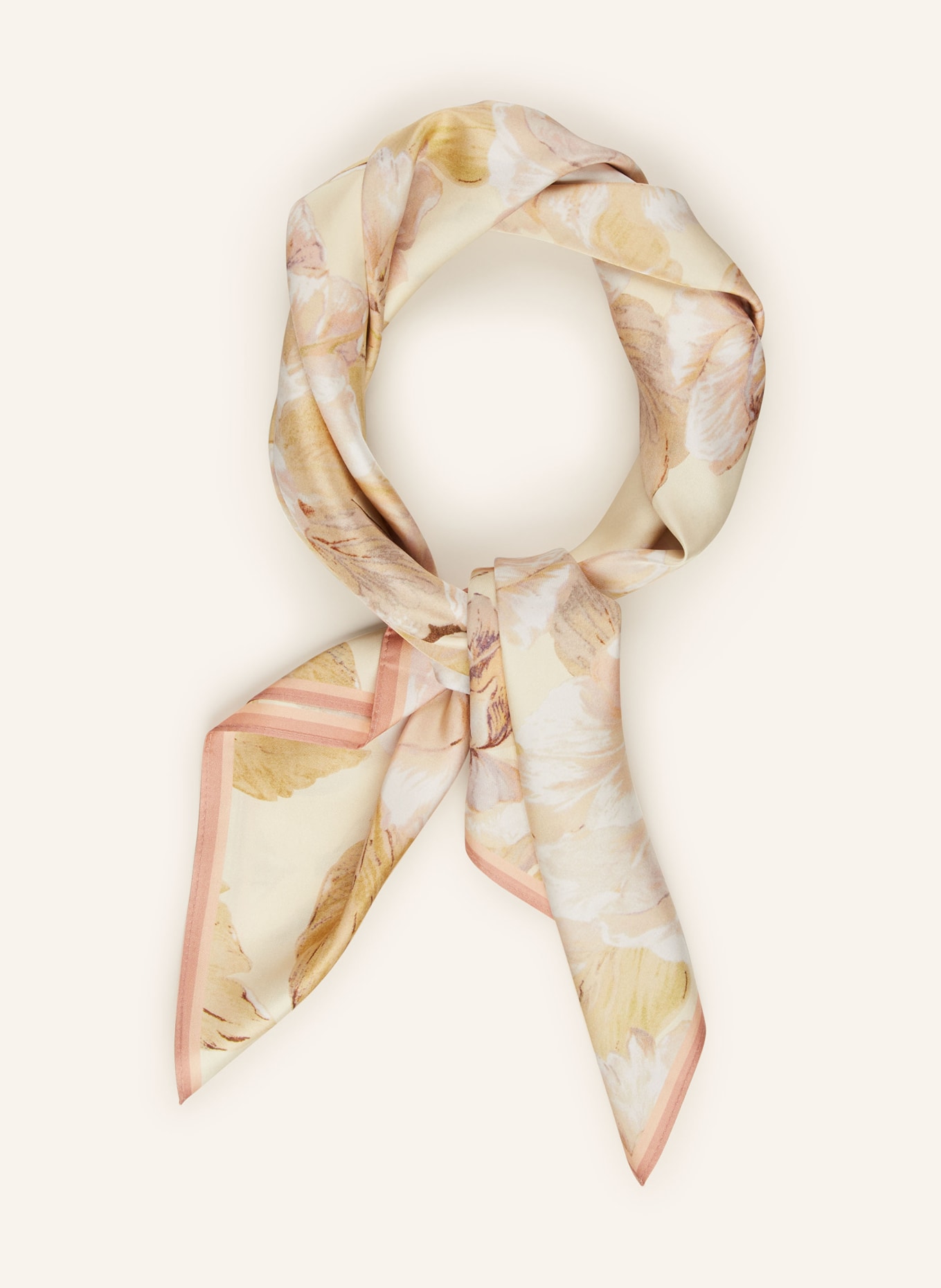 MRS & HUGS silk scarf: COGNAC / CAMEL / BEIGE