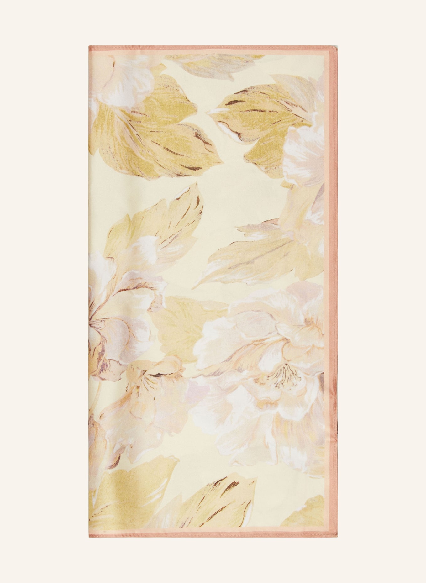 MRS & HUGS silk scarf: BEIGE / COGNAC / LIGHT BROWN