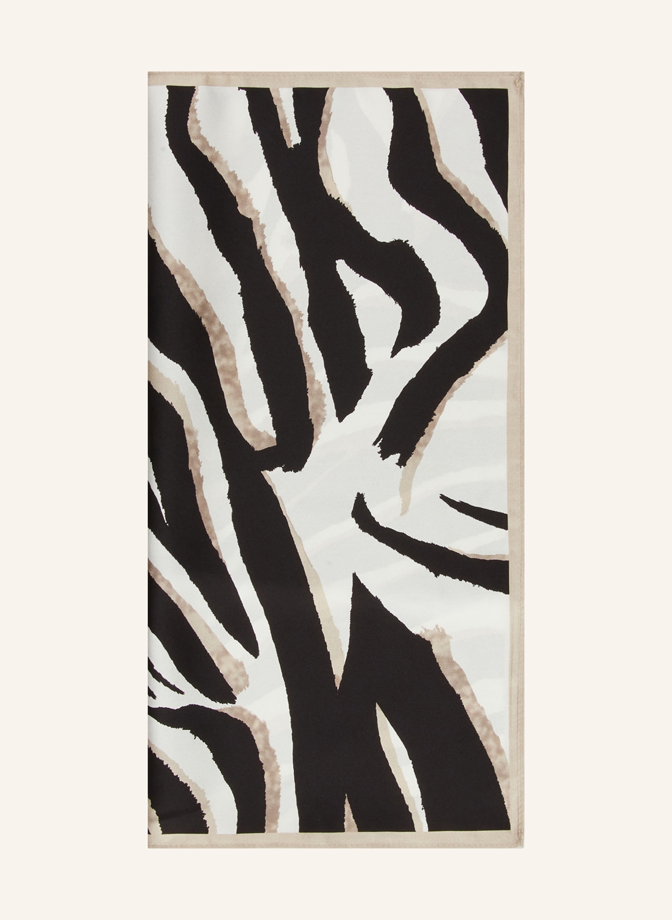 MRS & HUGS silk scarf: BLACK / BEIGE / BLACK