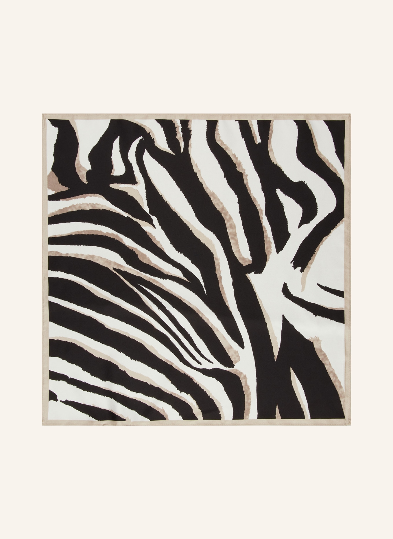 MRS & HUGS silk scarf: BLACK / BEIGE / BLACK