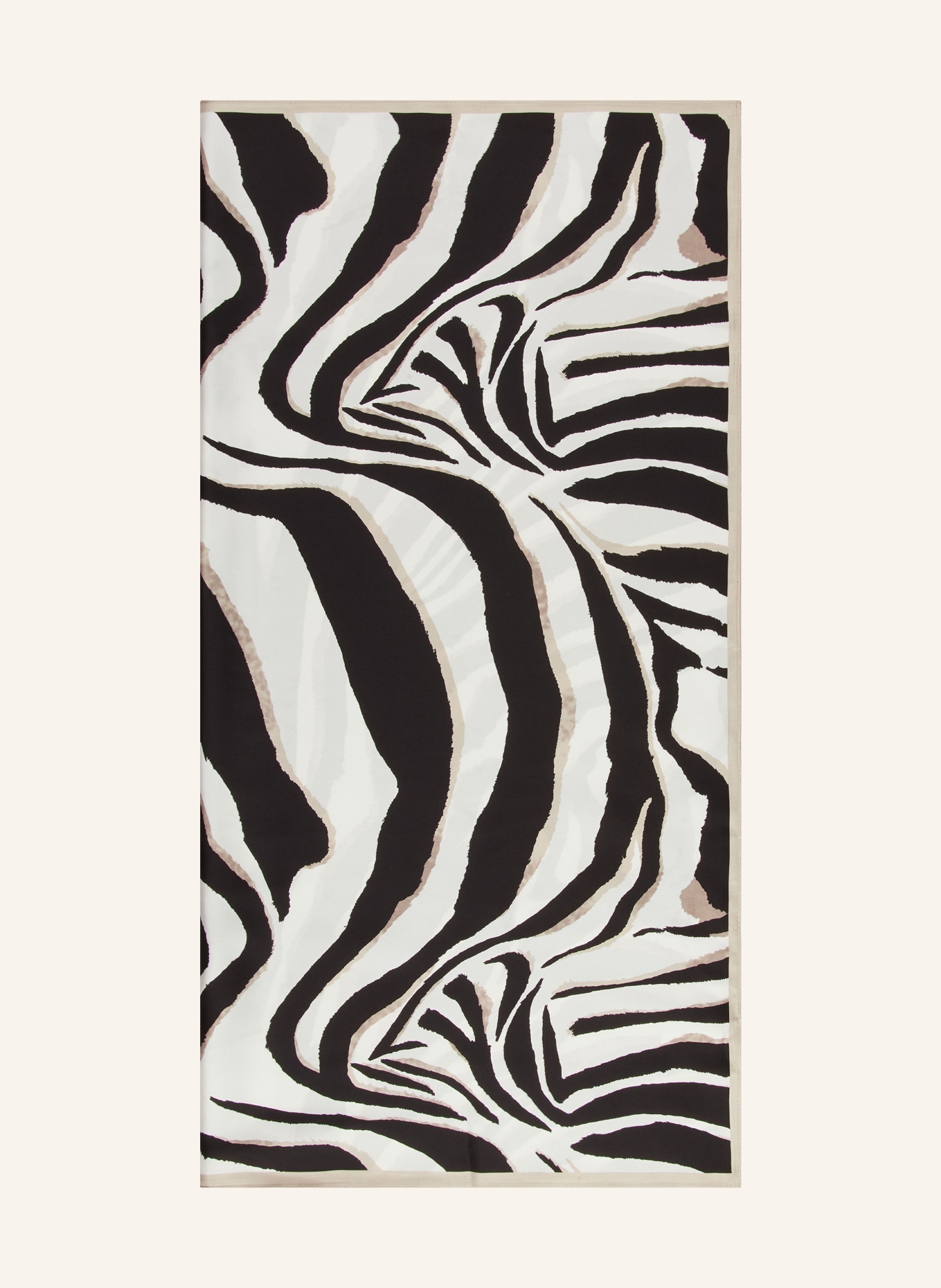 MRS & HUGS silk scarf: BLACK / BEIGE / CREAM