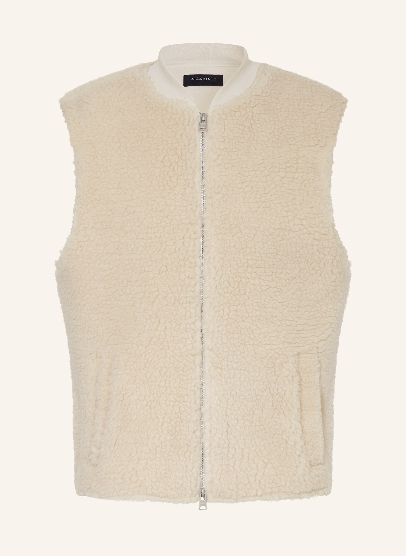 ALLSAINTS Teddyfell-Weste OTIS: CREME