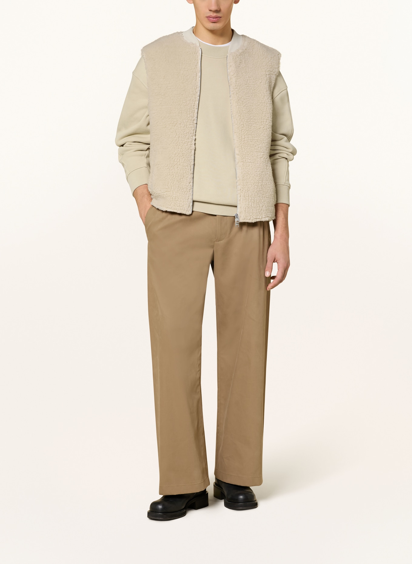 ALLSAINTS Teddyfell-Weste OTIS: CREME