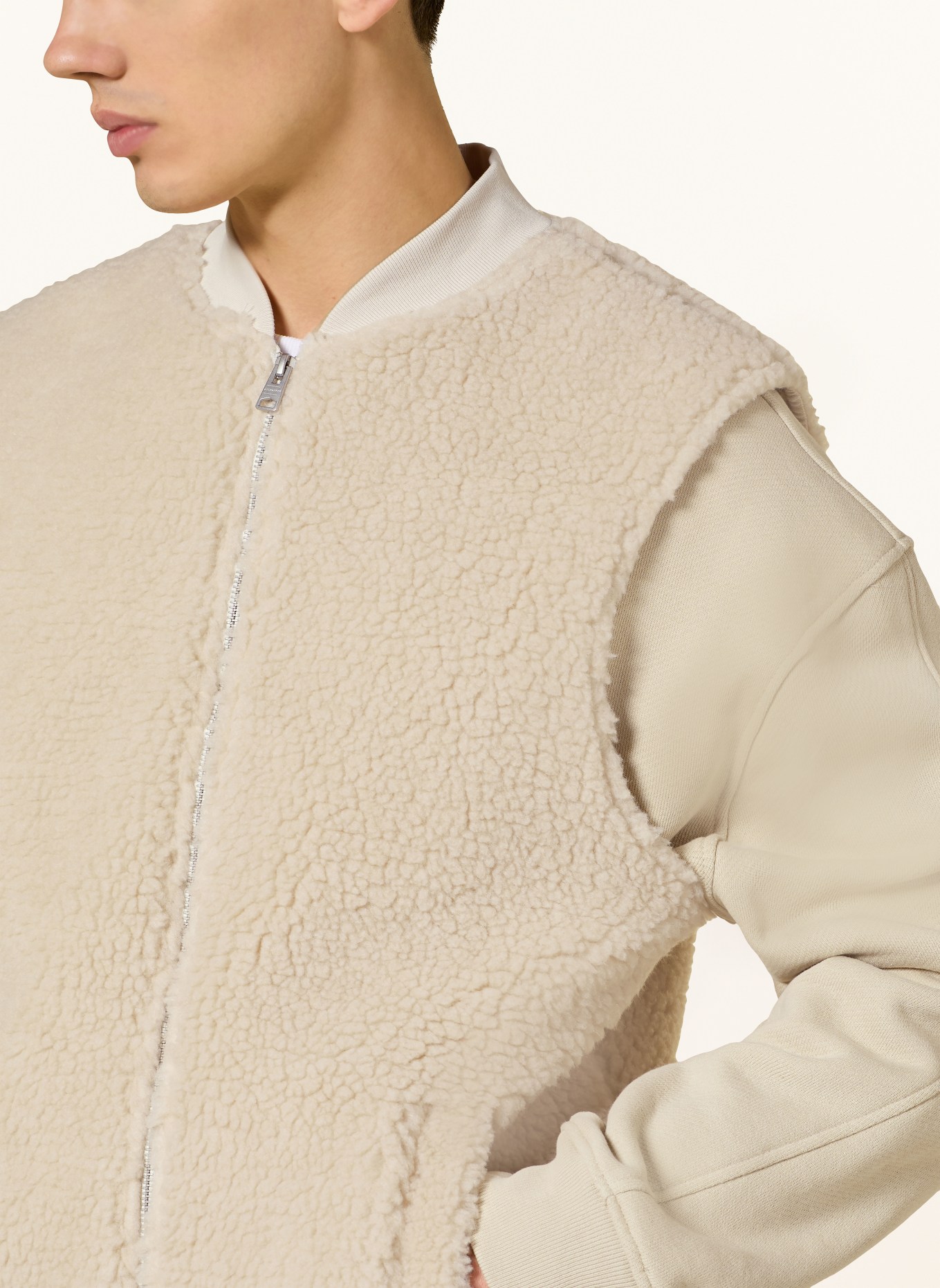 ALLSAINTS Teddyfell-Weste OTIS: CREME