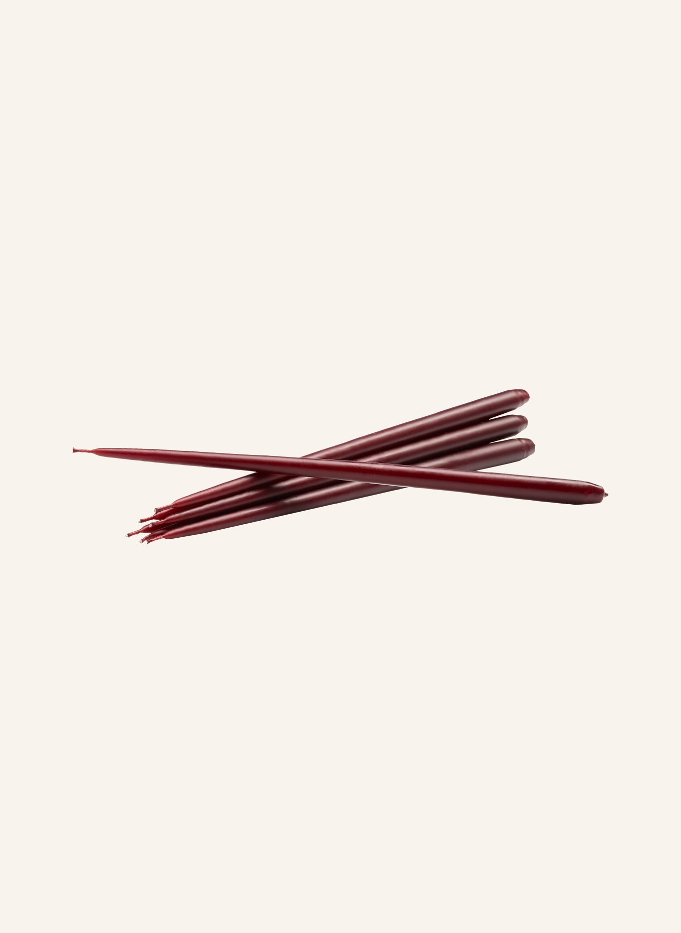 STOFF NAGEL Set of 6 taper candles: DARK RED