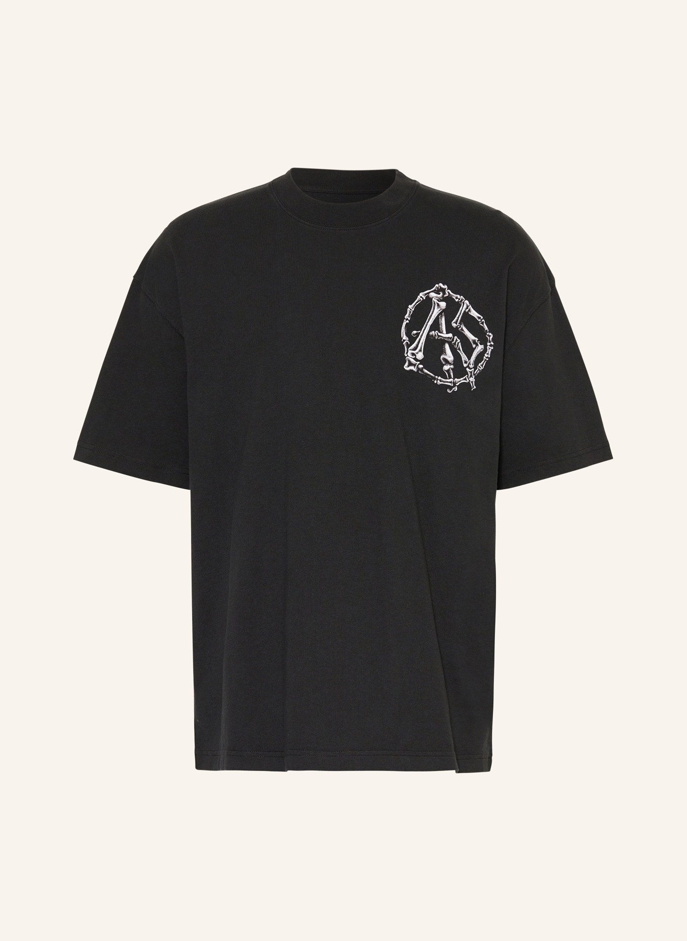 ALLSAINTS T-Shirt ANATOMICA: SCHWARZ / DUNKELBRAUN / WEISS