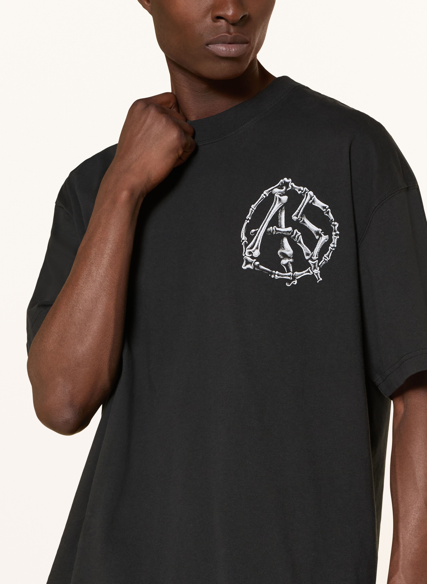 ALLSAINTS T-Shirt ANATOMICA: SCHWARZ / DUNKELBRAUN / WEISS
