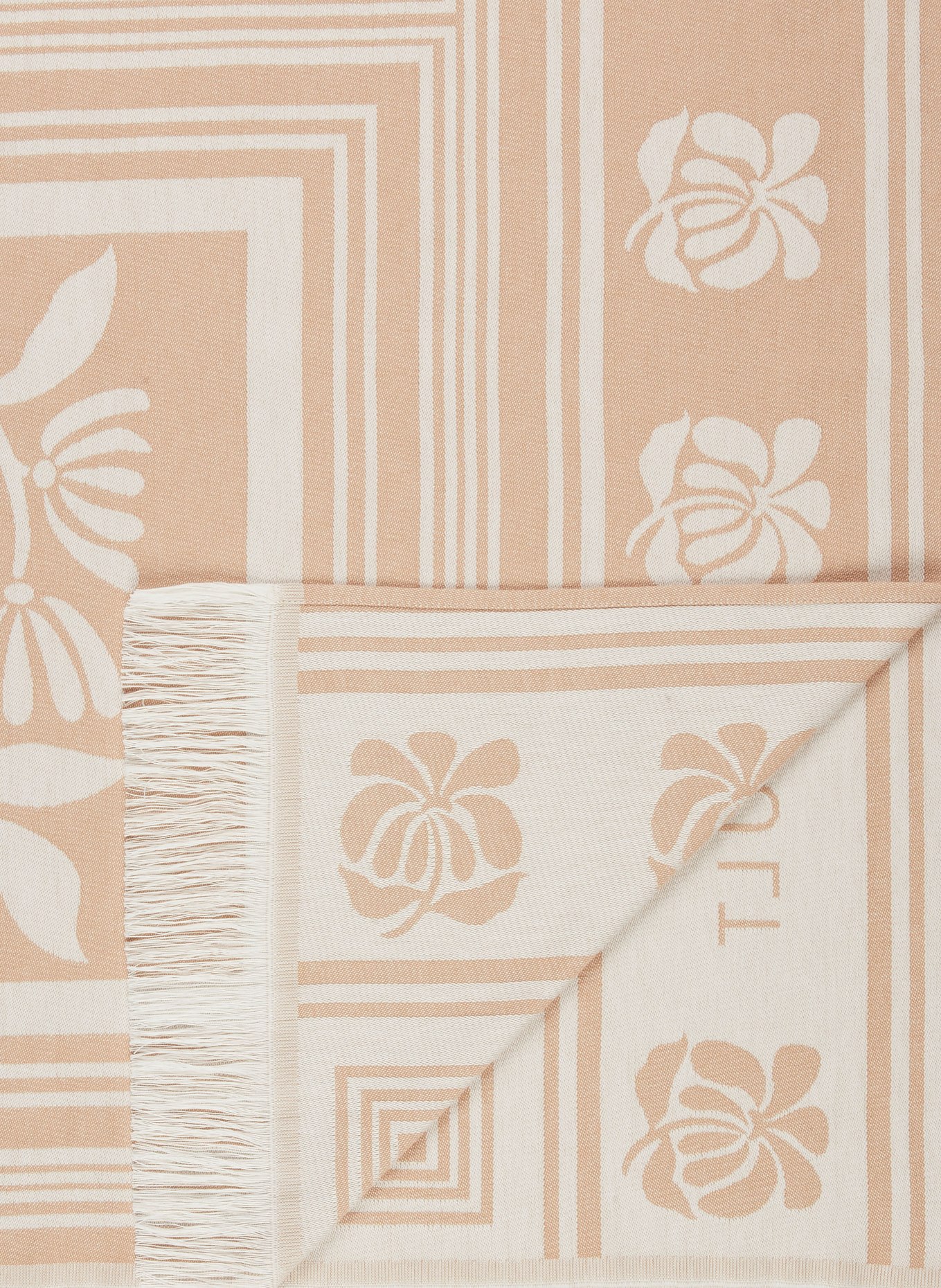 watercult Strandtuch COASTAL BOHEMIA: BEIGE / WEISS