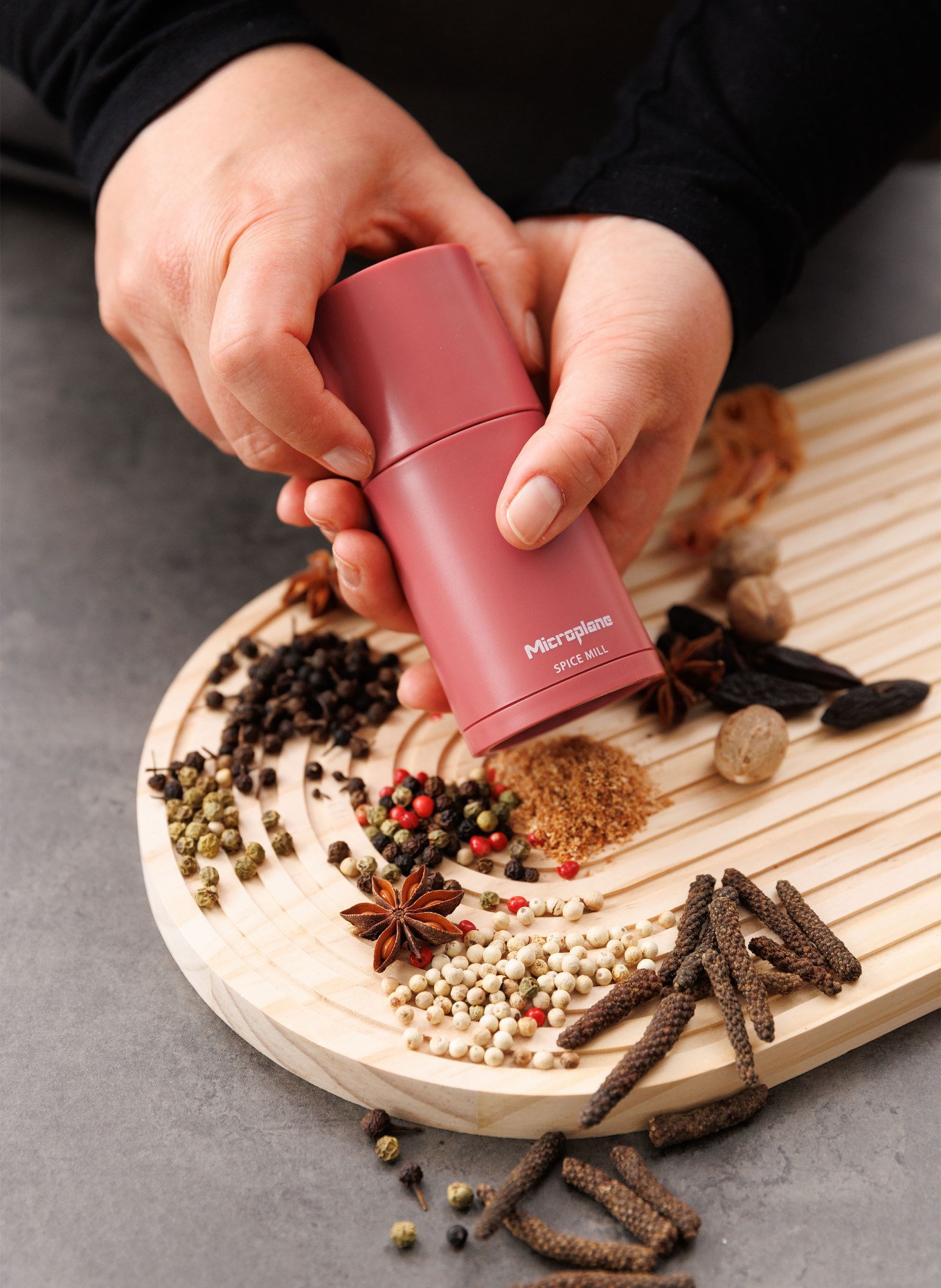 Microplane Gewürzmühle: HELLROT