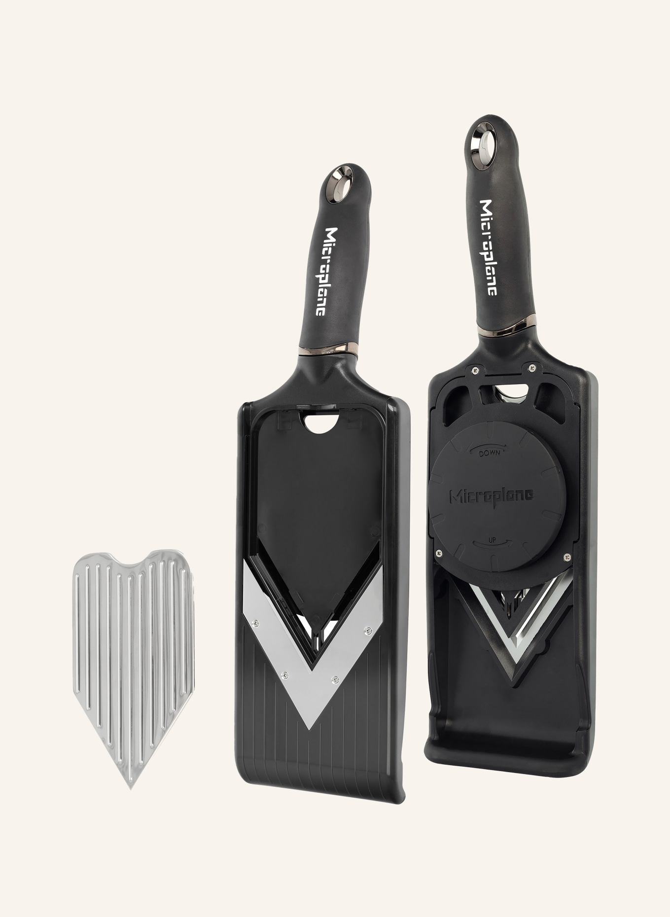 Microplane V-Hobel: SCHWARZ / SILBER