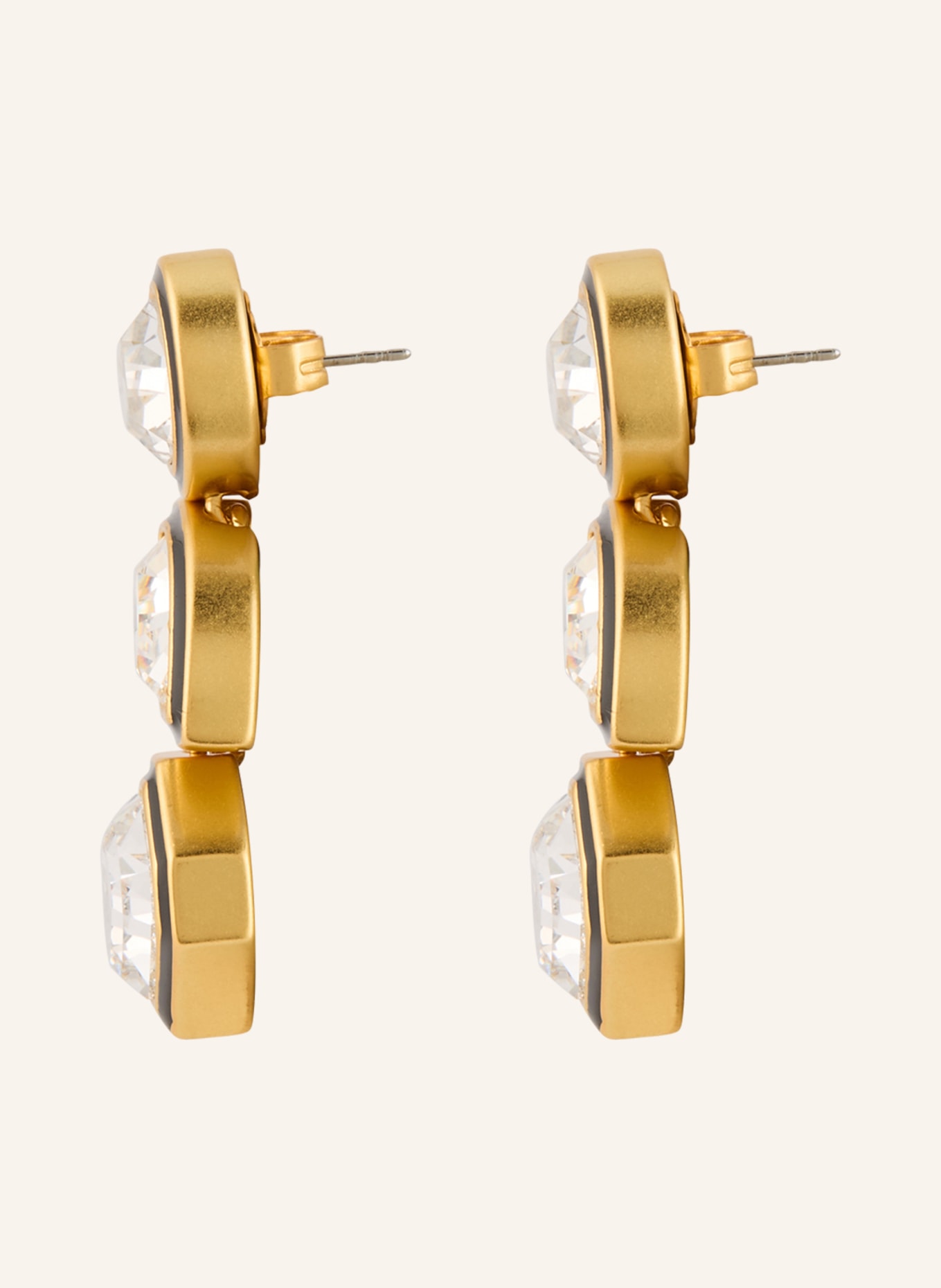 REISS Náušnice CRISTA: ZLATÁ / BÍLÁ / ČERNÁ