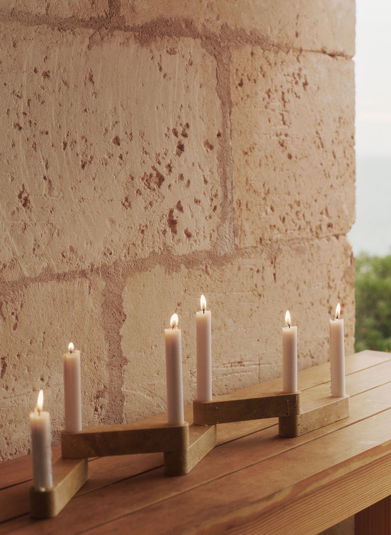 Ferm LIVING Świecznik NEWEL MODULAR: KREMOWY / CAMELOWY