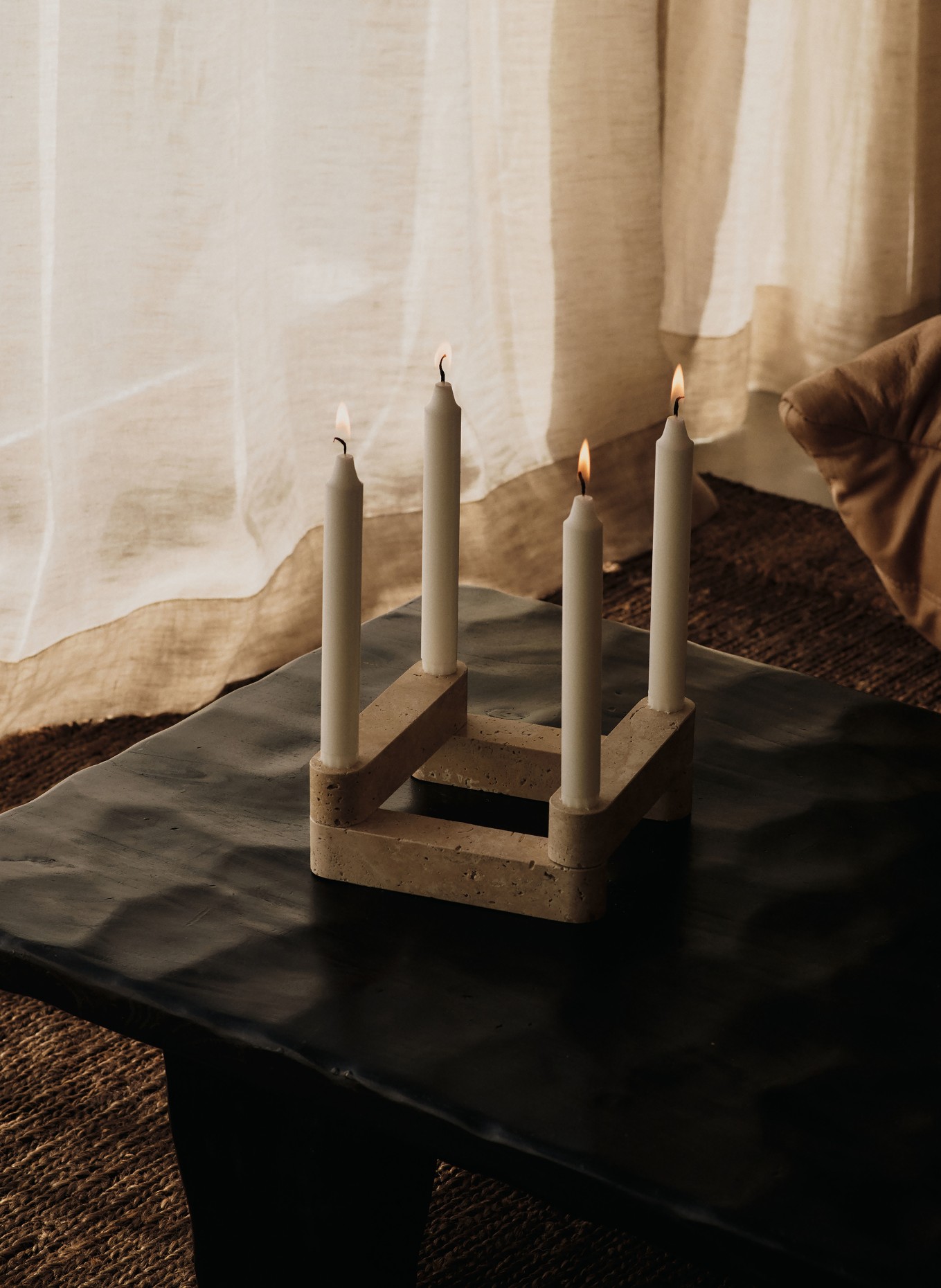 Ferm LIVING Świecznik NEWEL MODULAR: KREMOWY / CAMELOWY