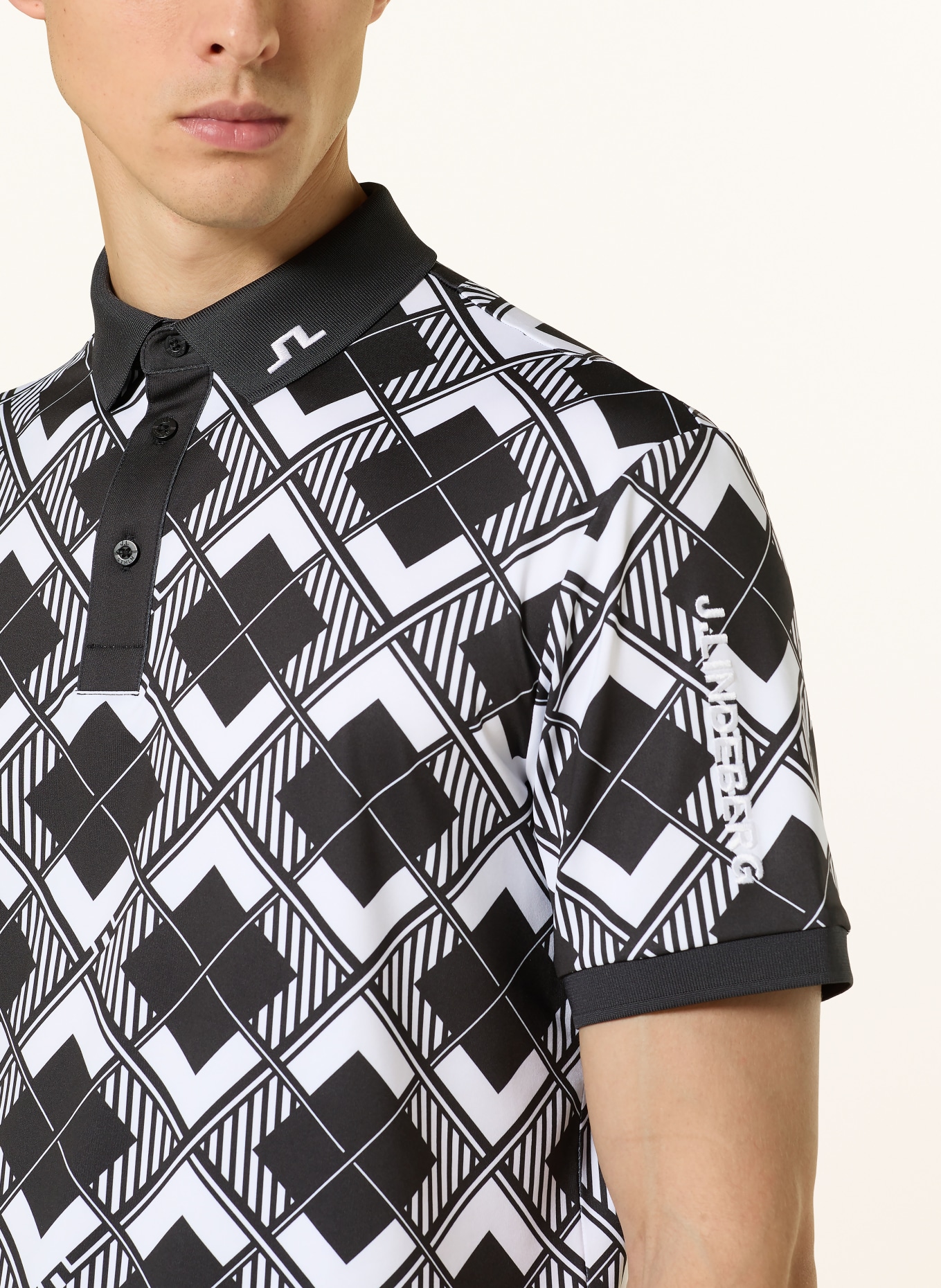 J.LINDEBERG Polo fonctionnel: BLANC / NOIR