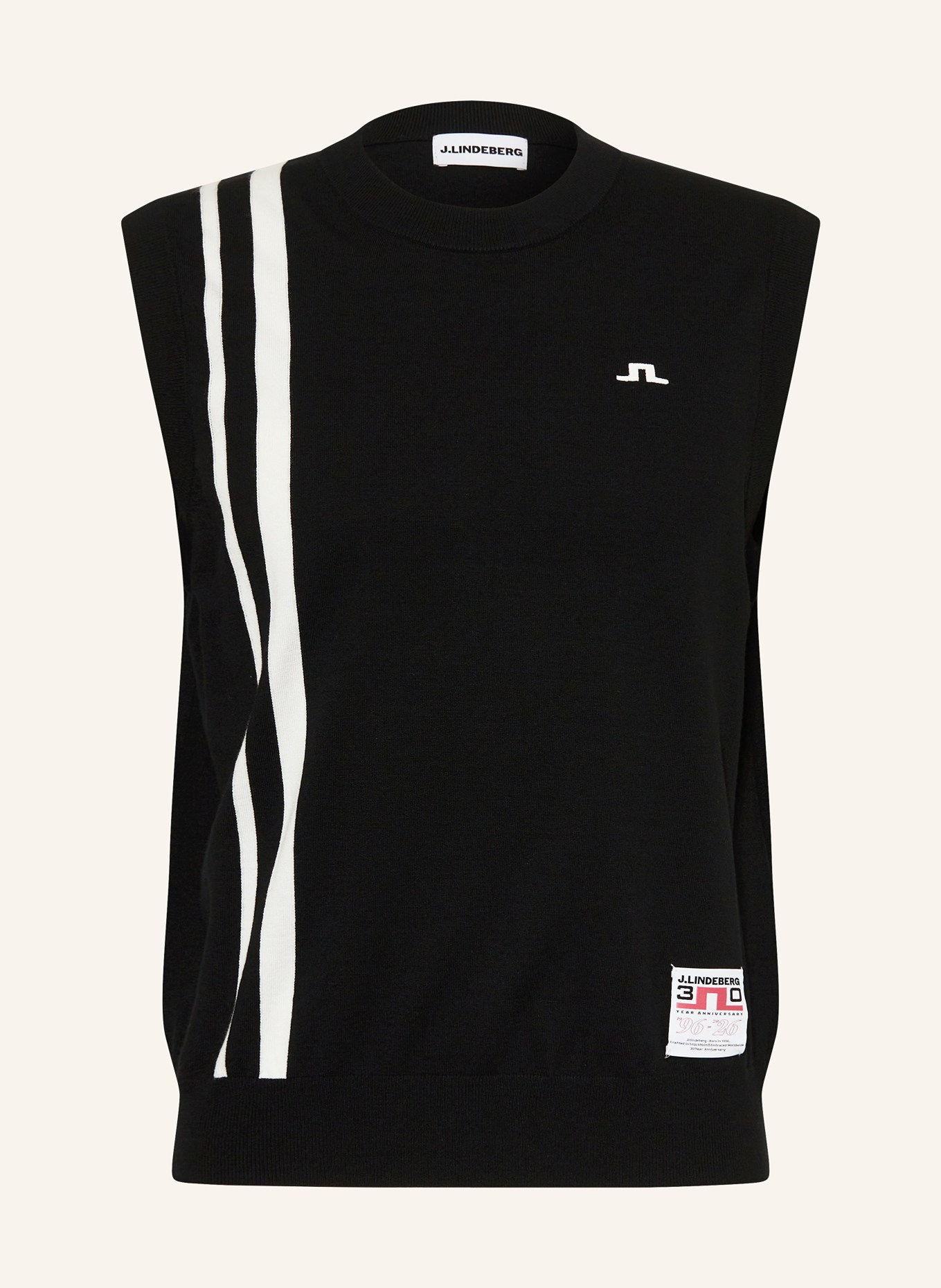 J.LINDEBERG pull sans manches: NOIR / BLANC