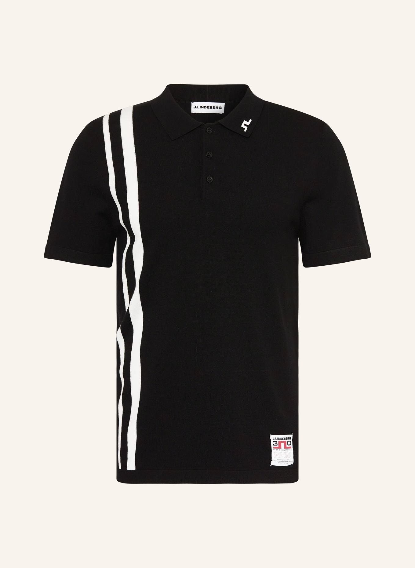 J.LINDEBERG Polo en maille: NOIR / BLANC