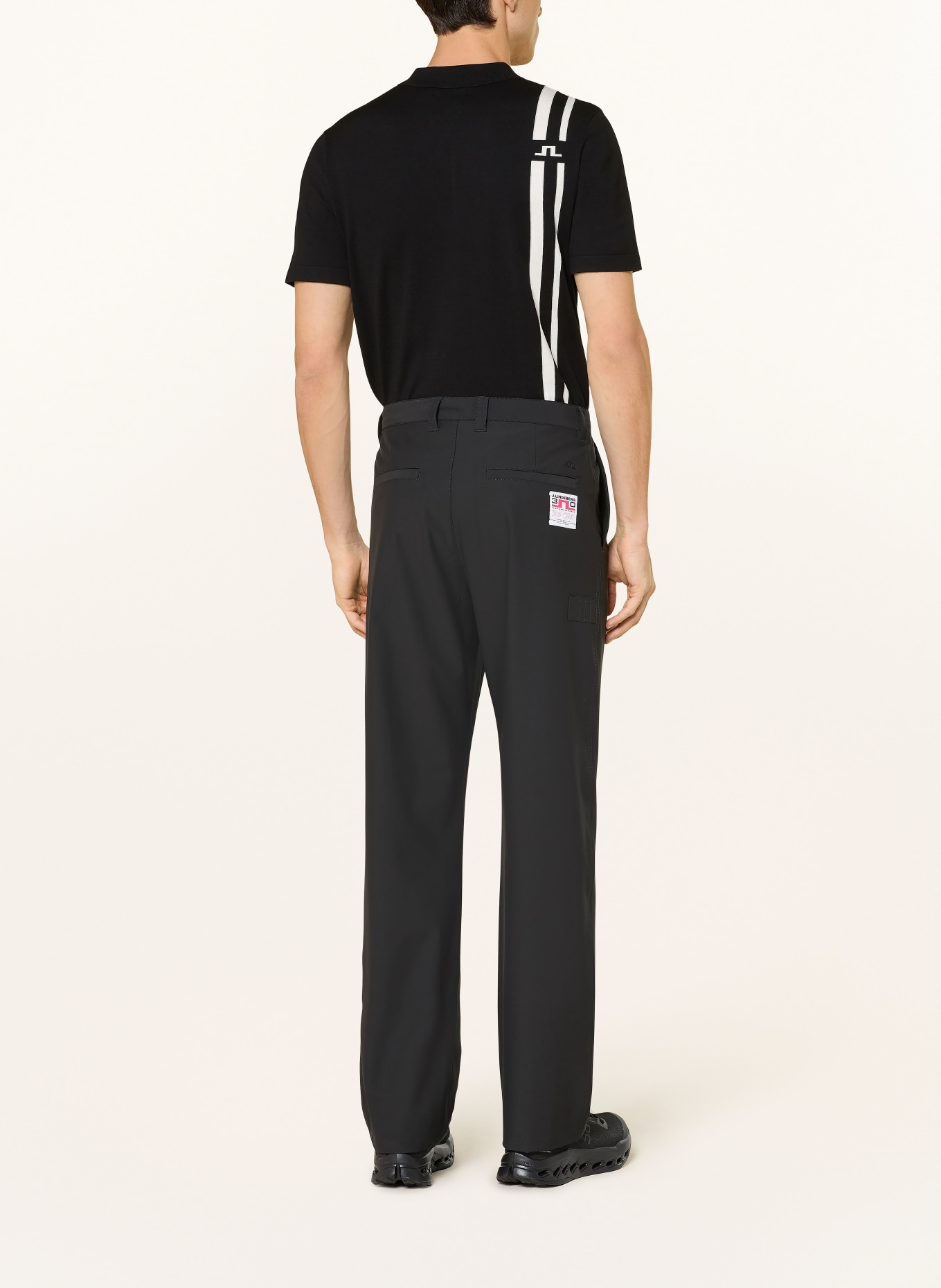 J.LINDEBERG Polo en maille: NOIR / BLANC