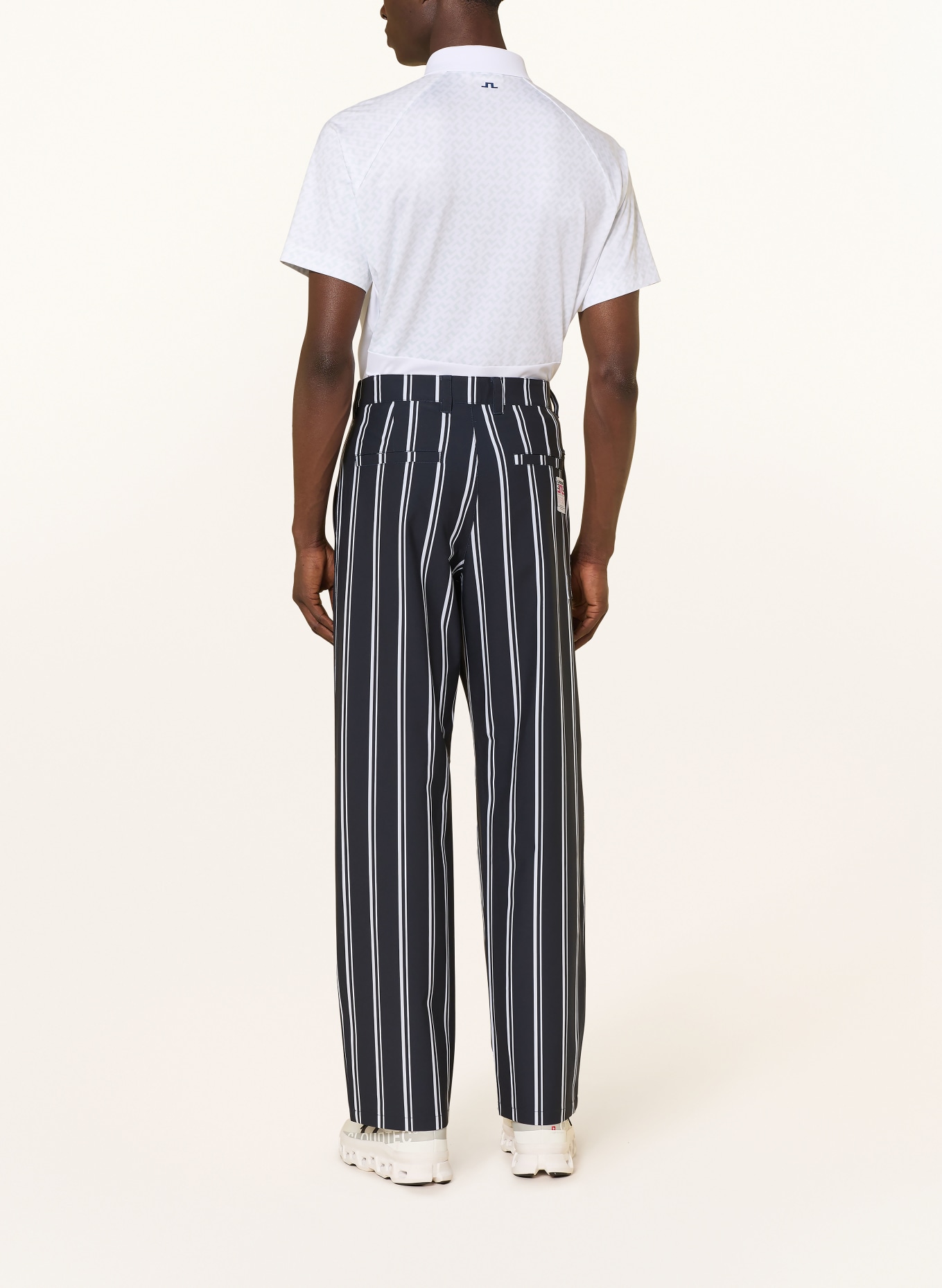 J.LINDEBERG pantalon de golf: NOIR / BLANC