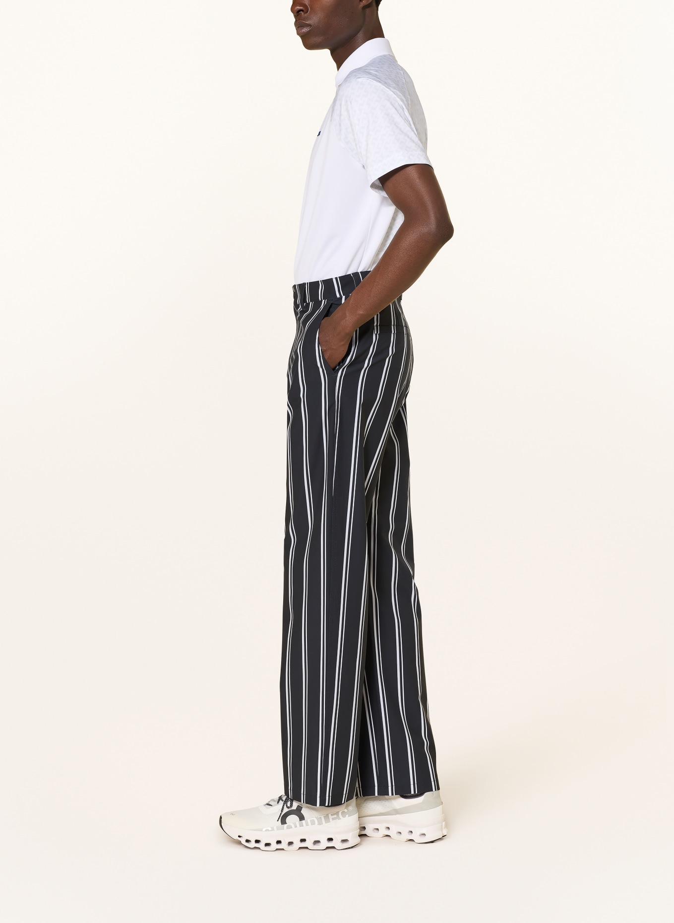 J.LINDEBERG pantalon de golf: NOIR / BLANC