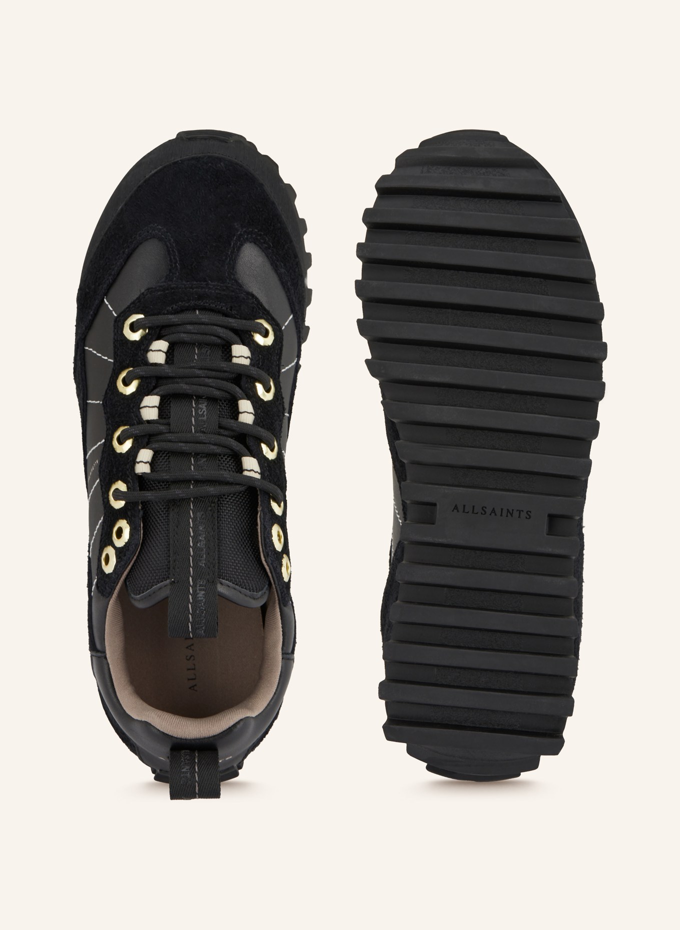 ALLSAINTS Sneaker NEVIS: SCHWARZ / GOLD