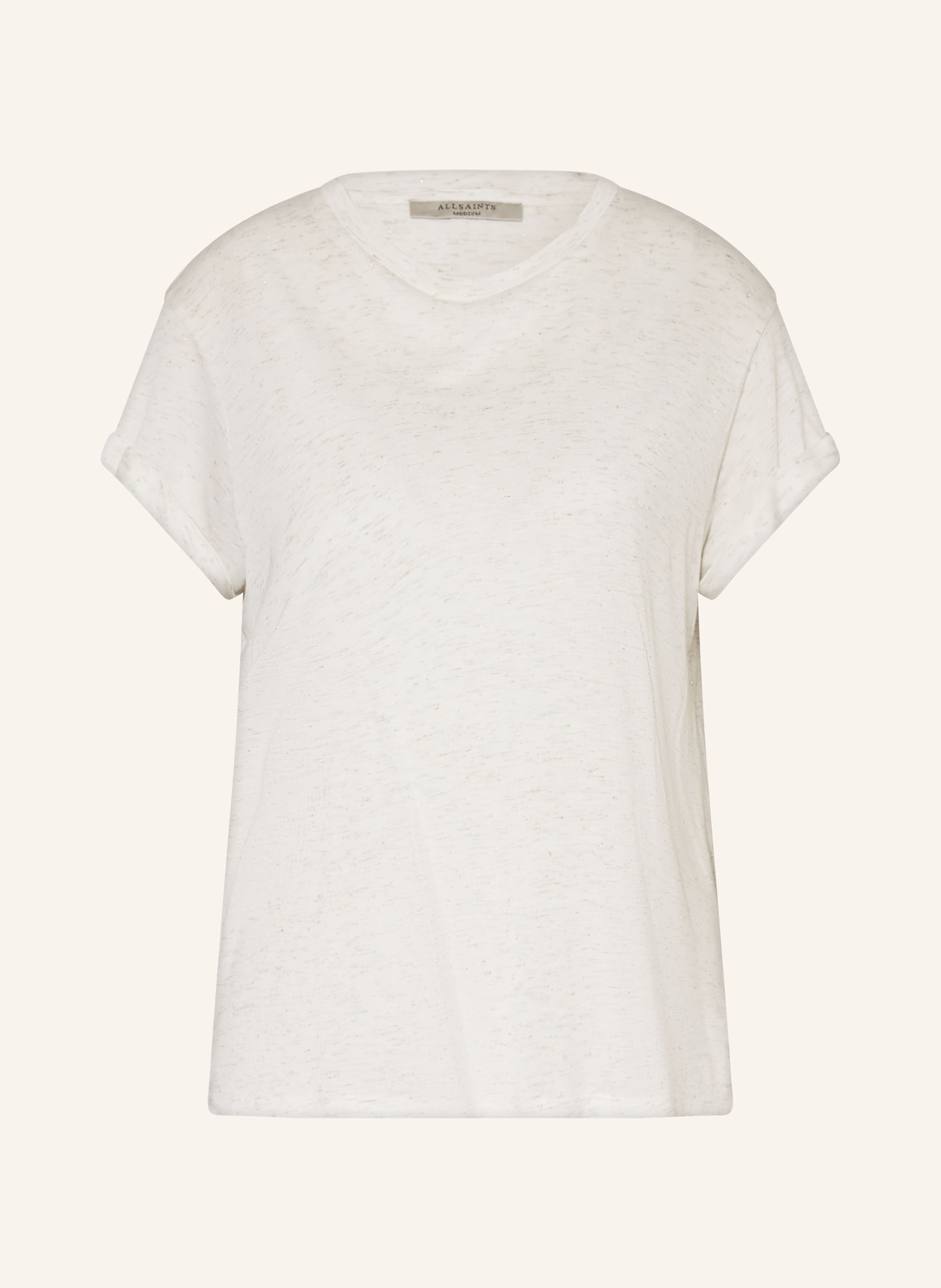 ALLSAINTS T-Shirt ANNA mit Glitzergarn: CREME / BEIGE
