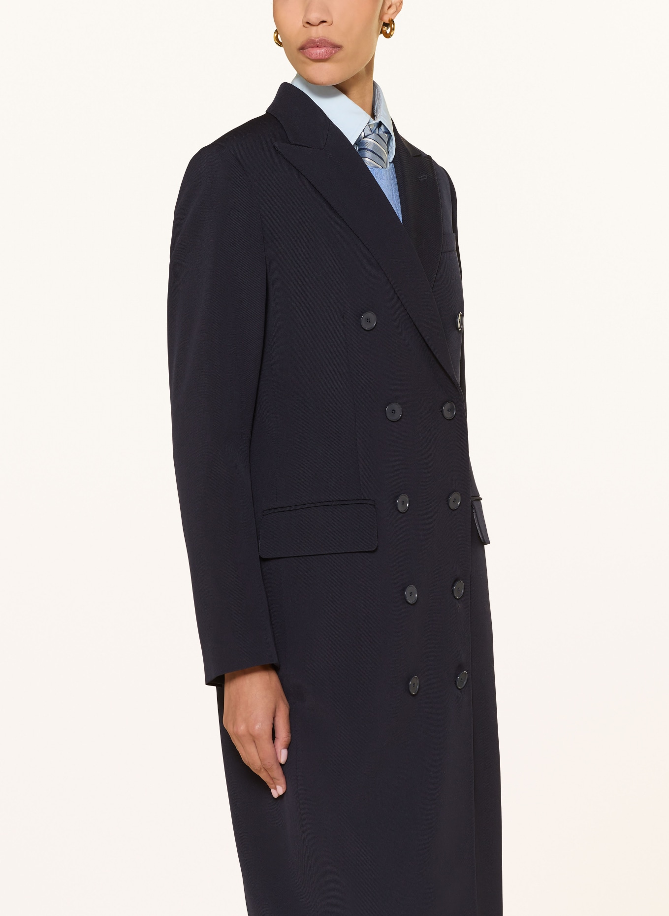 POLO RALPH LAUREN vlněný kabát: TMAVĚ MODRÁ