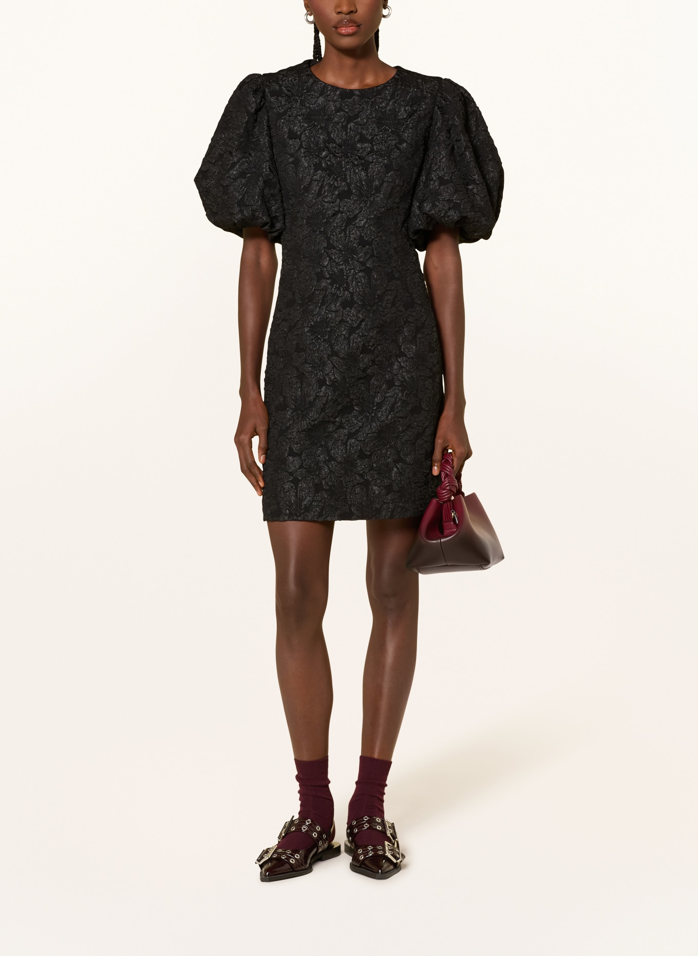 MRS & HUGS Cocktailkleid aus Jacquard: SCHWARZ