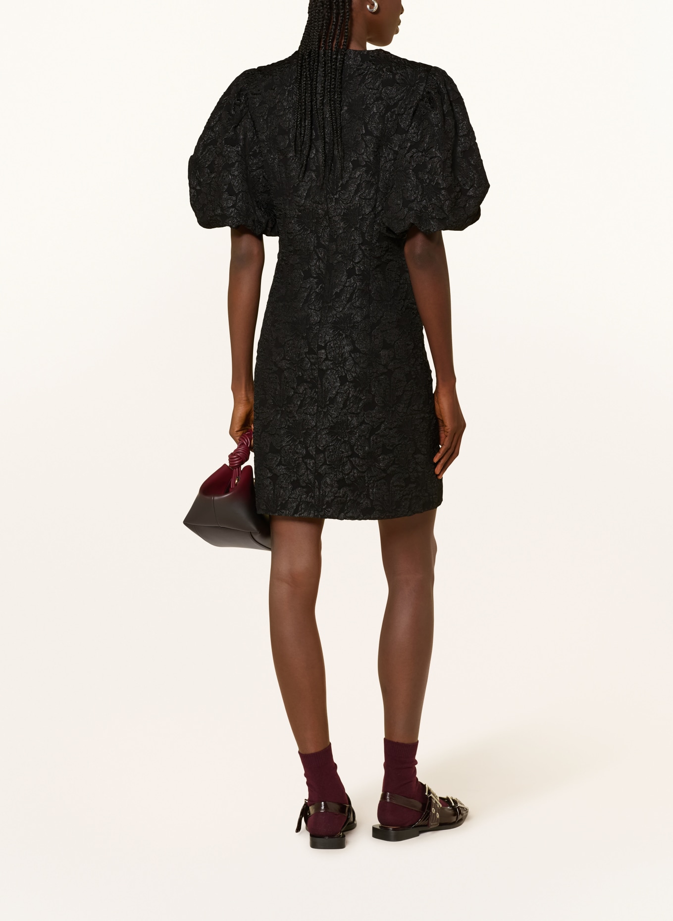 MRS & HUGS Cocktailkleid aus Jacquard: SCHWARZ