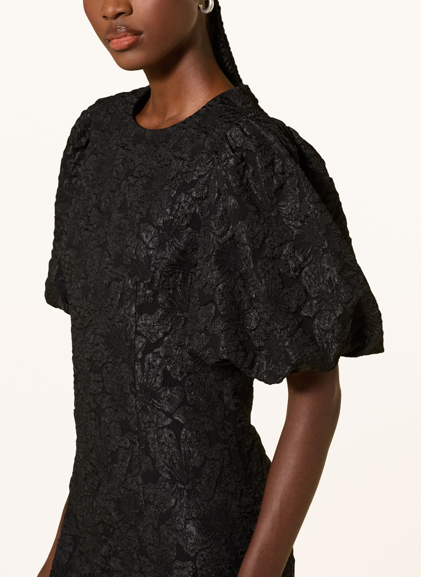 MRS & HUGS Cocktailkleid aus Jacquard: SCHWARZ