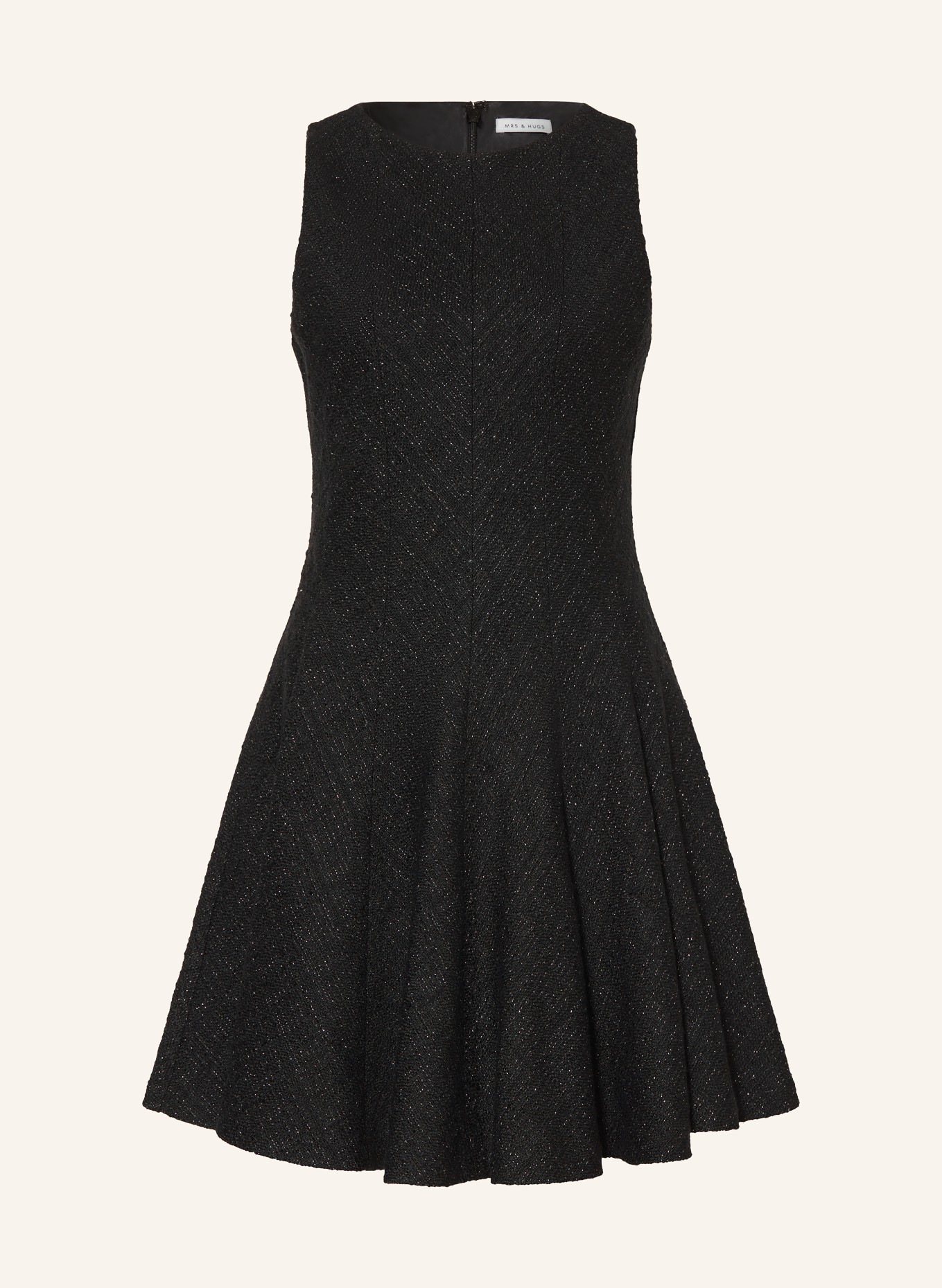 MRS & HUGS Cocktailkleid aus Tweed mit Glitzergarn: SCHWARZ / SILBER