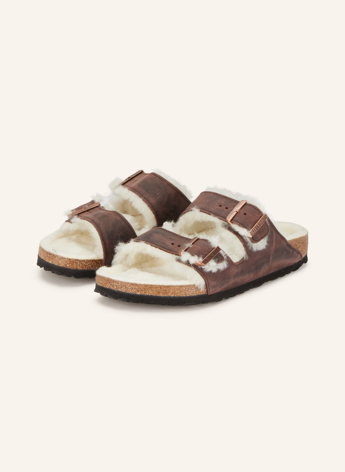 BIRKENSTOCK Pantoletten ARIZONA: DUNKELBRAUN / ECRU