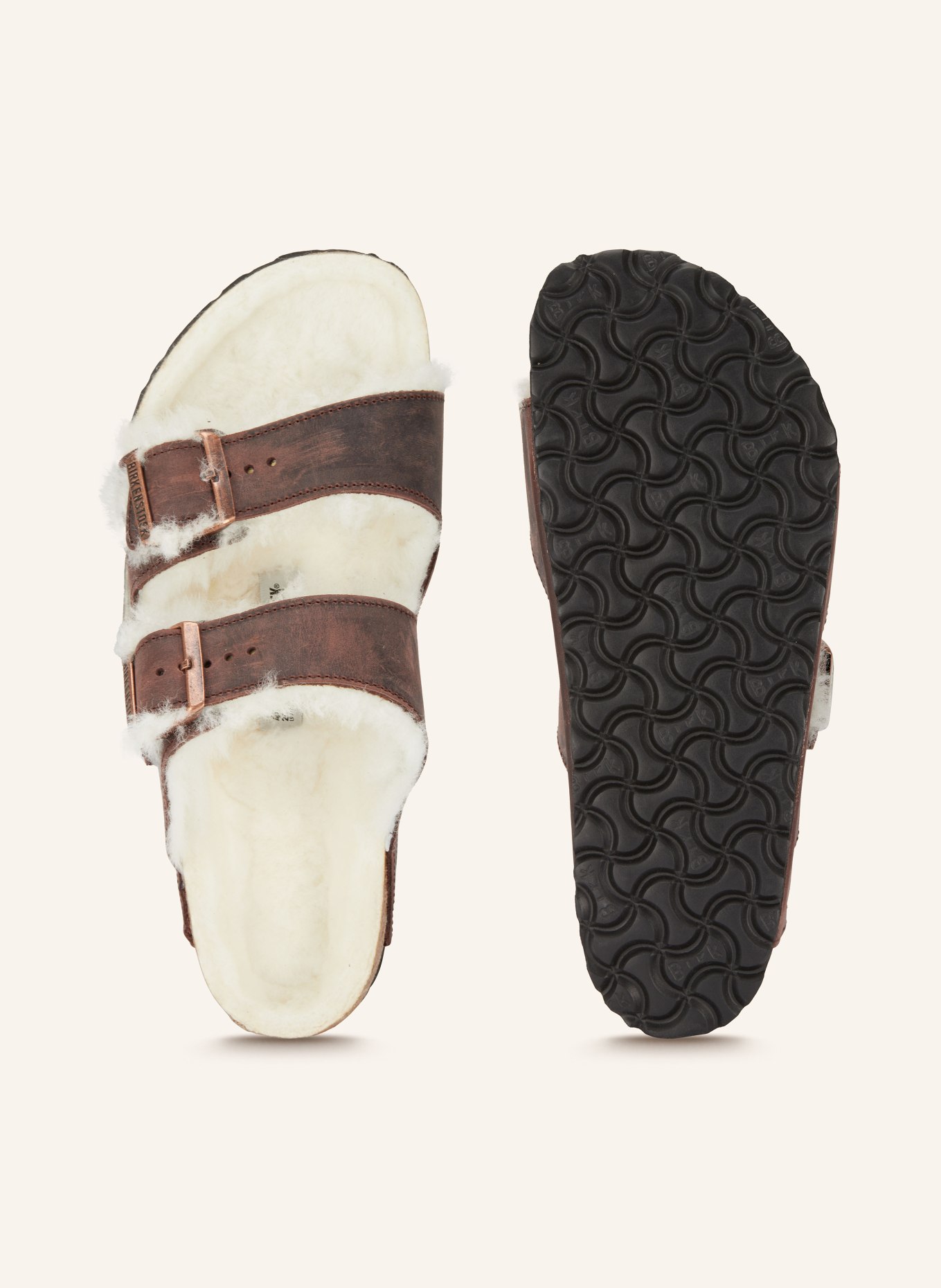 BIRKENSTOCK Pantoletten ARIZONA: DUNKELBRAUN / ECRU