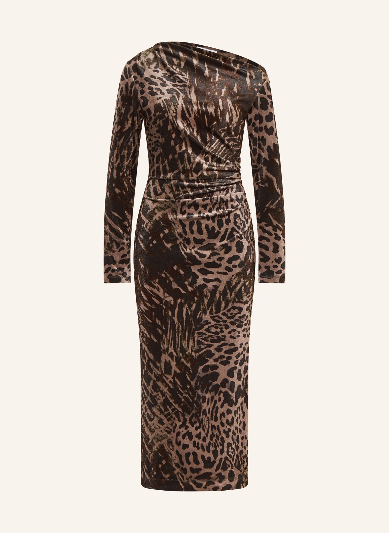 REISS Samtkleid BRIANA: SCHWARZ / TAUPE