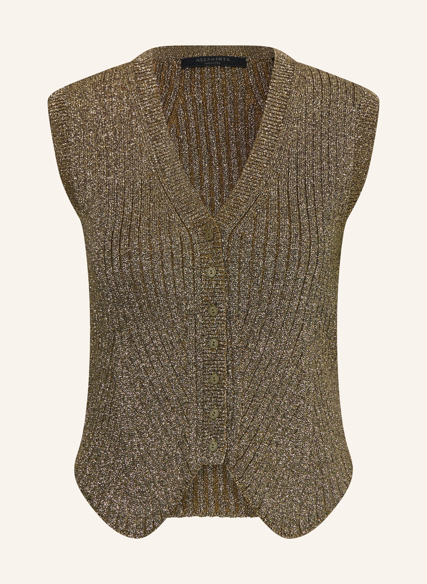 ALLSAINTS Strickweste CRUZ mt Glitzergarn: GOLD
