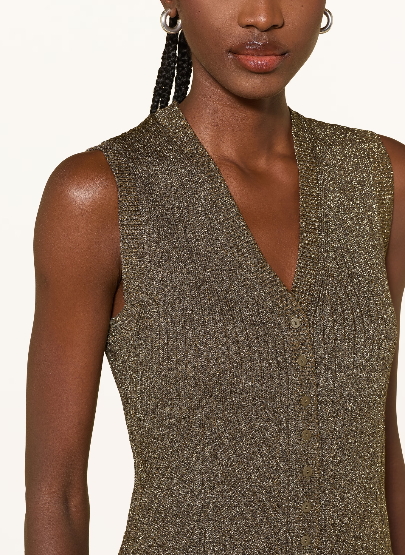 ALLSAINTS Strickweste CRUZ mt Glitzergarn: GOLD