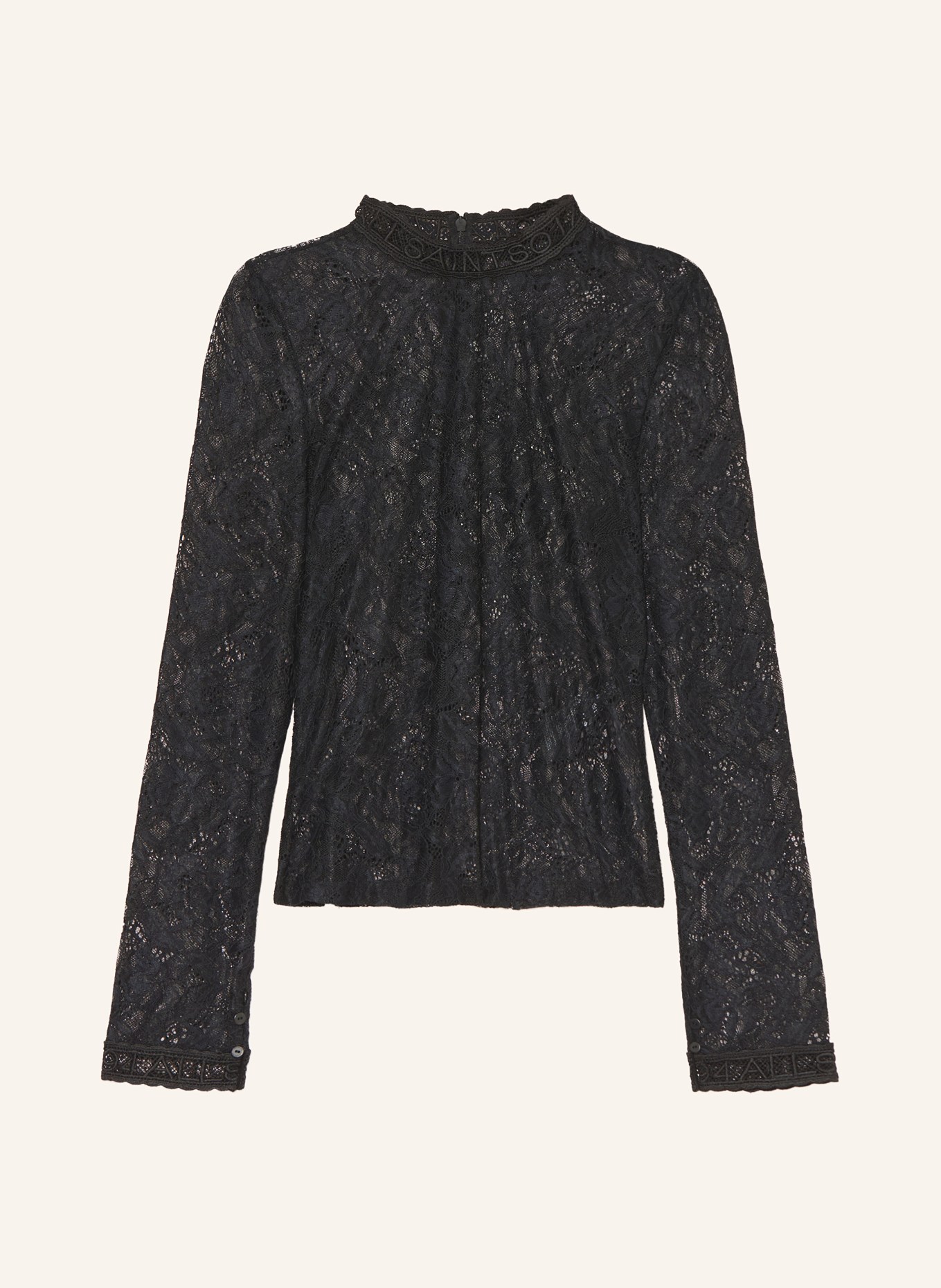 ALLSAINTS Longsleeve ARIA aus Spitze: SCHWARZ